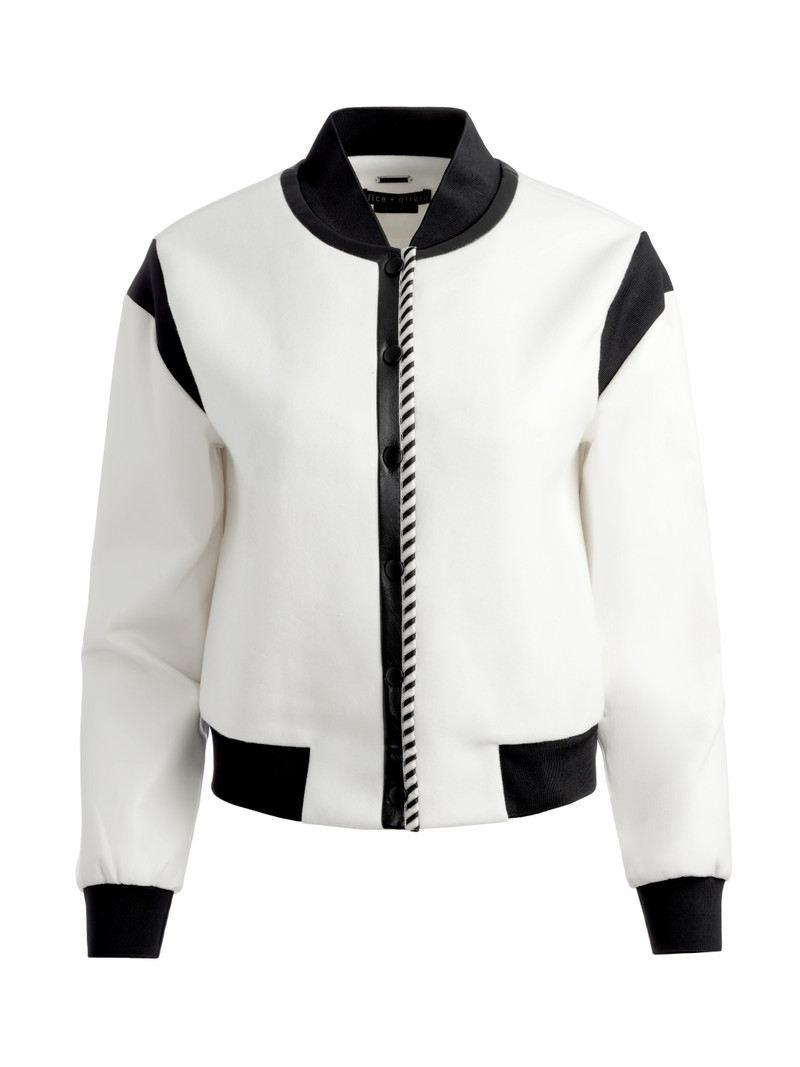 KERI COMBINATION VEGAN LEATHER VARSITY JACKET 1