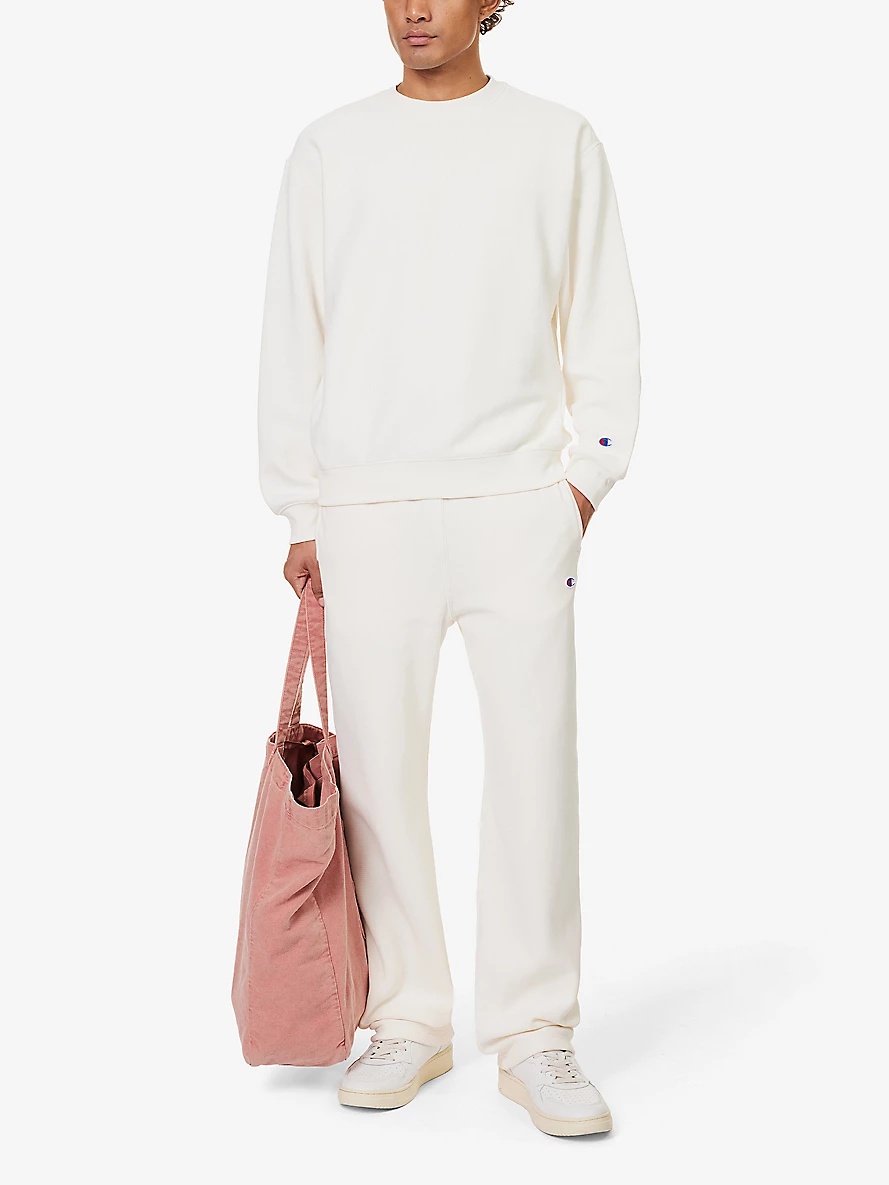 Brand-appliqué drawstring-waistband cotton-blend jogging bottoms - 2