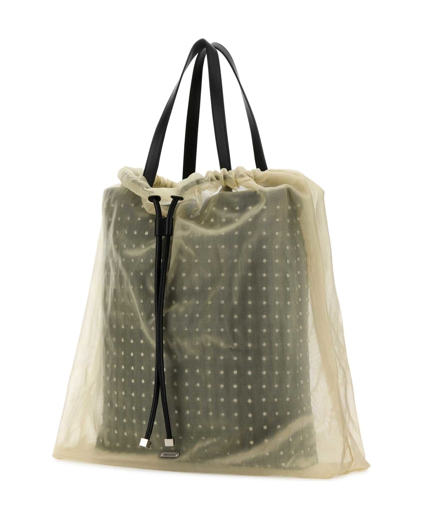 Two-tone Leather And Tulle Nebula Shopping Bag - 2