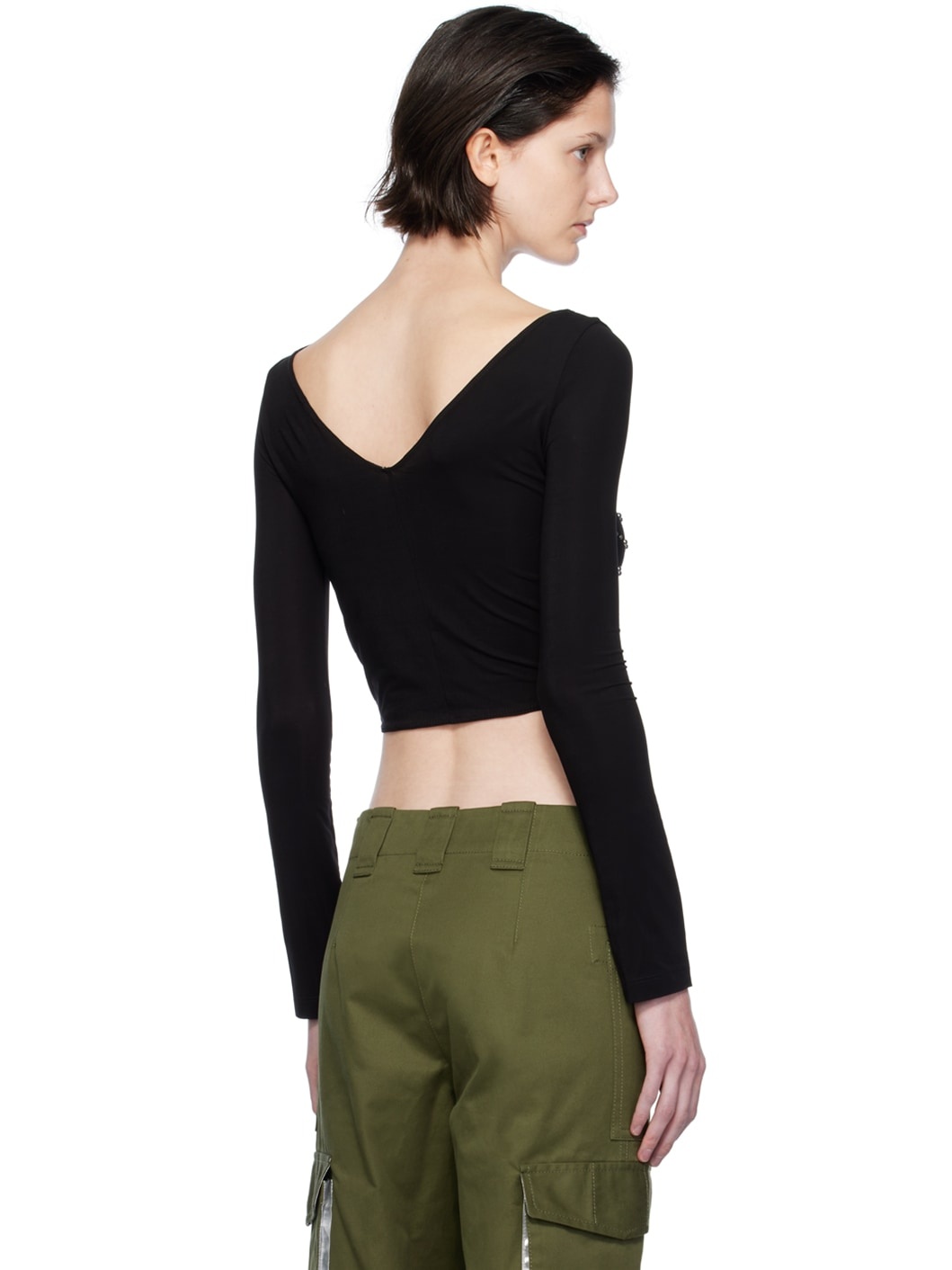 Black Studded Long Sleeve T-Shirt - 3