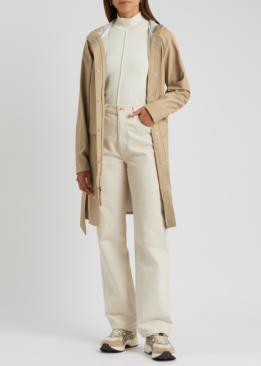 Belted hooded rubberised jacket - 4