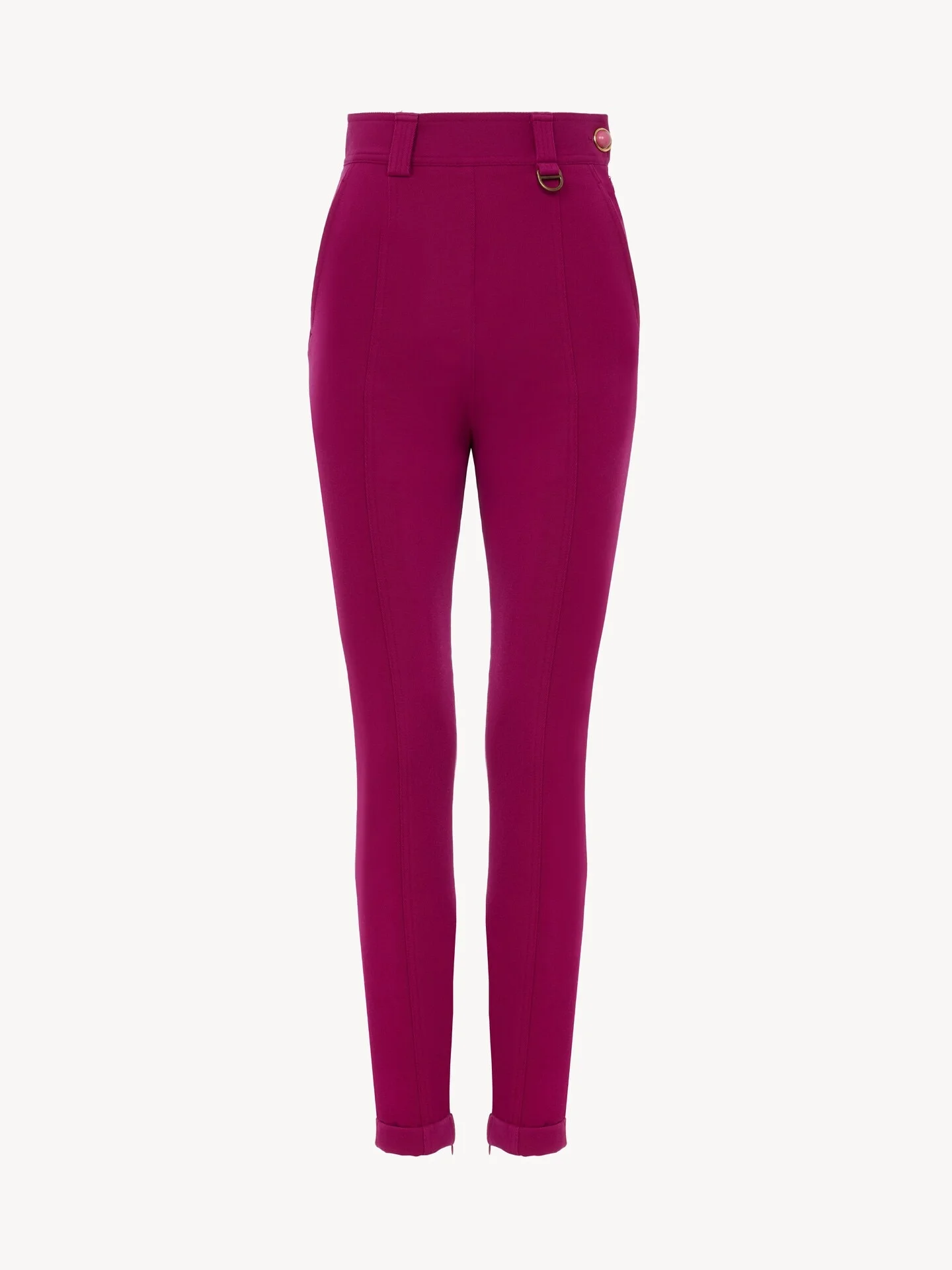 HIGH-RISE FITTED PANTS IN STRETCH TRICOTINE - 1