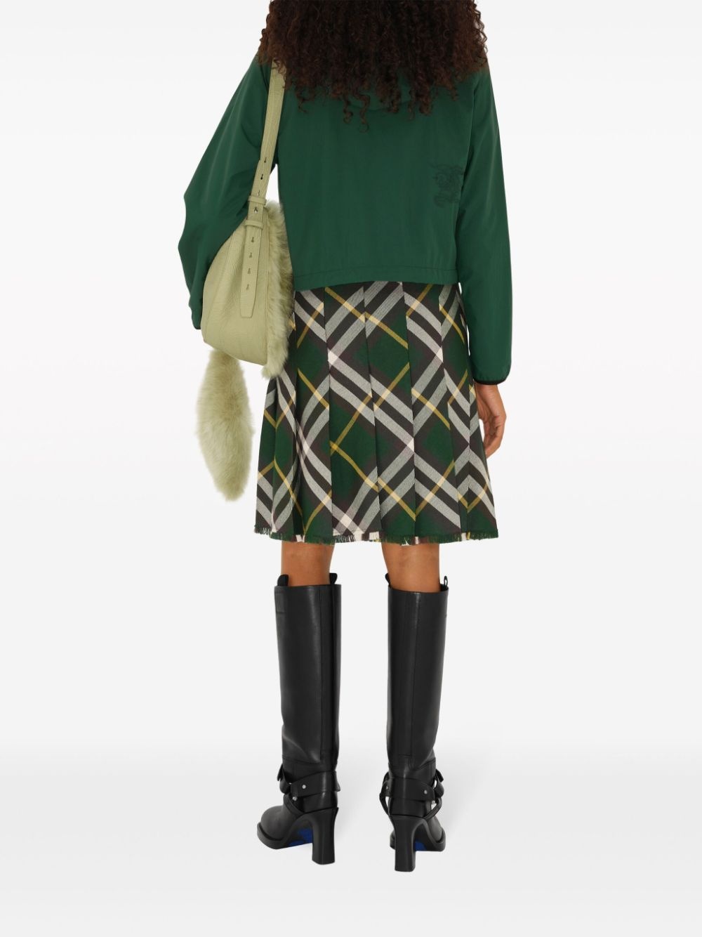 check-pattern wool skirt - 4