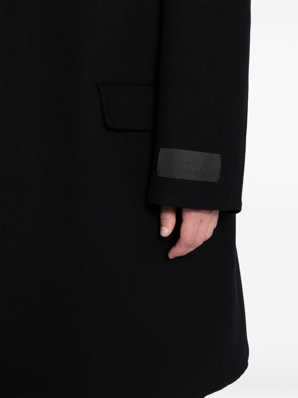 single-breasted wool-blend coat - 5
