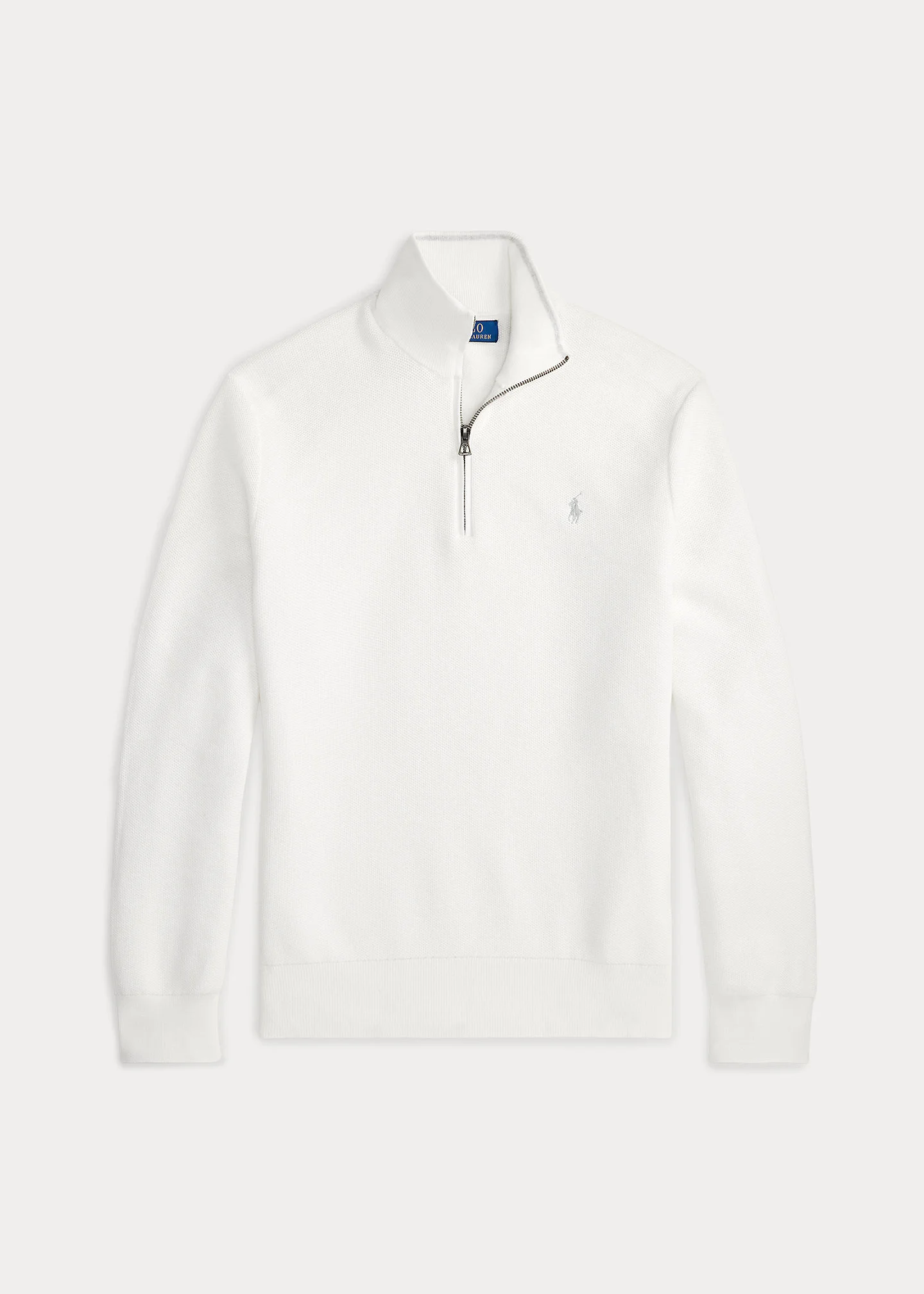 Mesh-Knit Cotton Quarter-Zip Sweater - 1