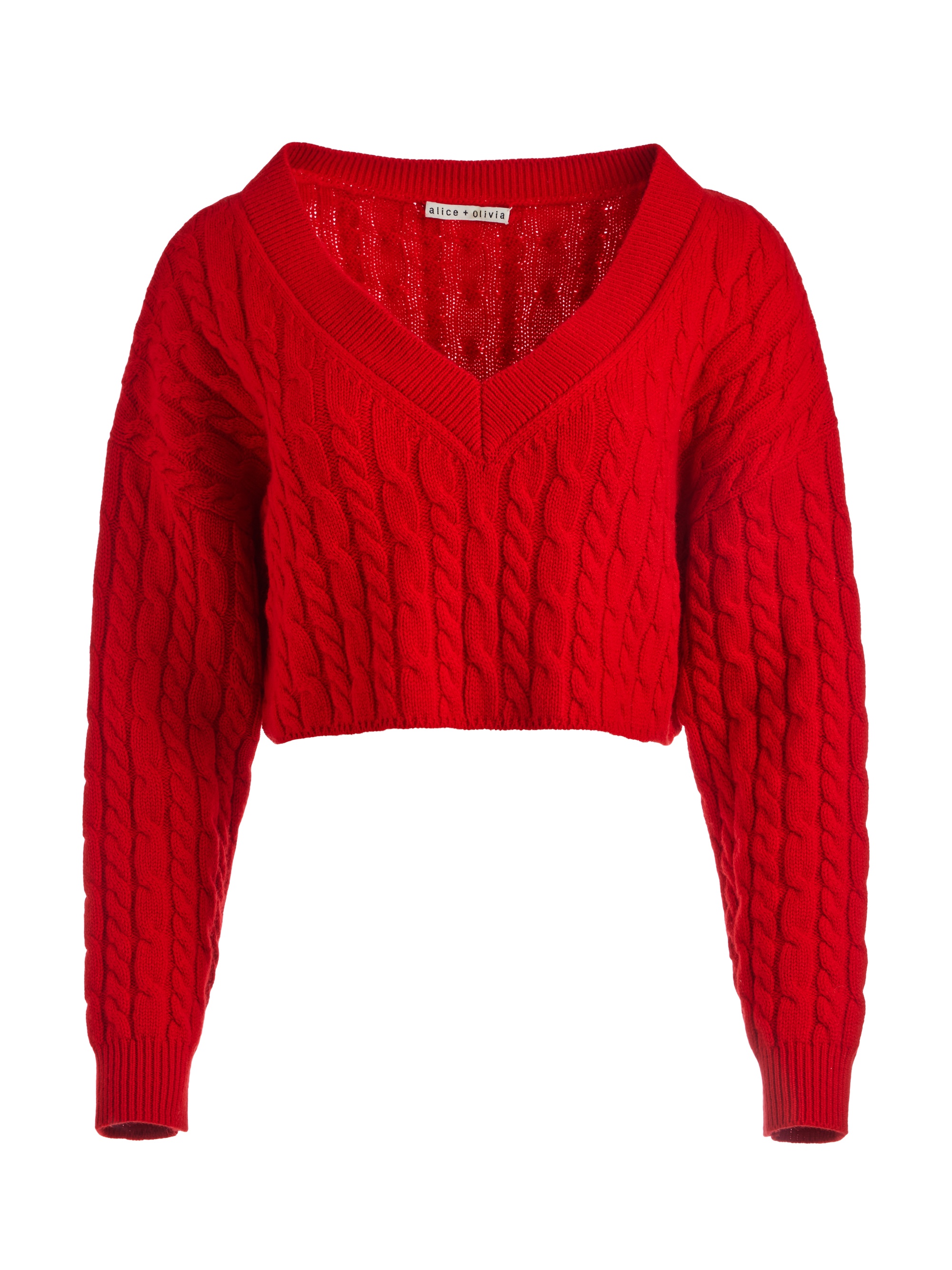 AYDEN CROPPED V-NECK PULLOVER - 1