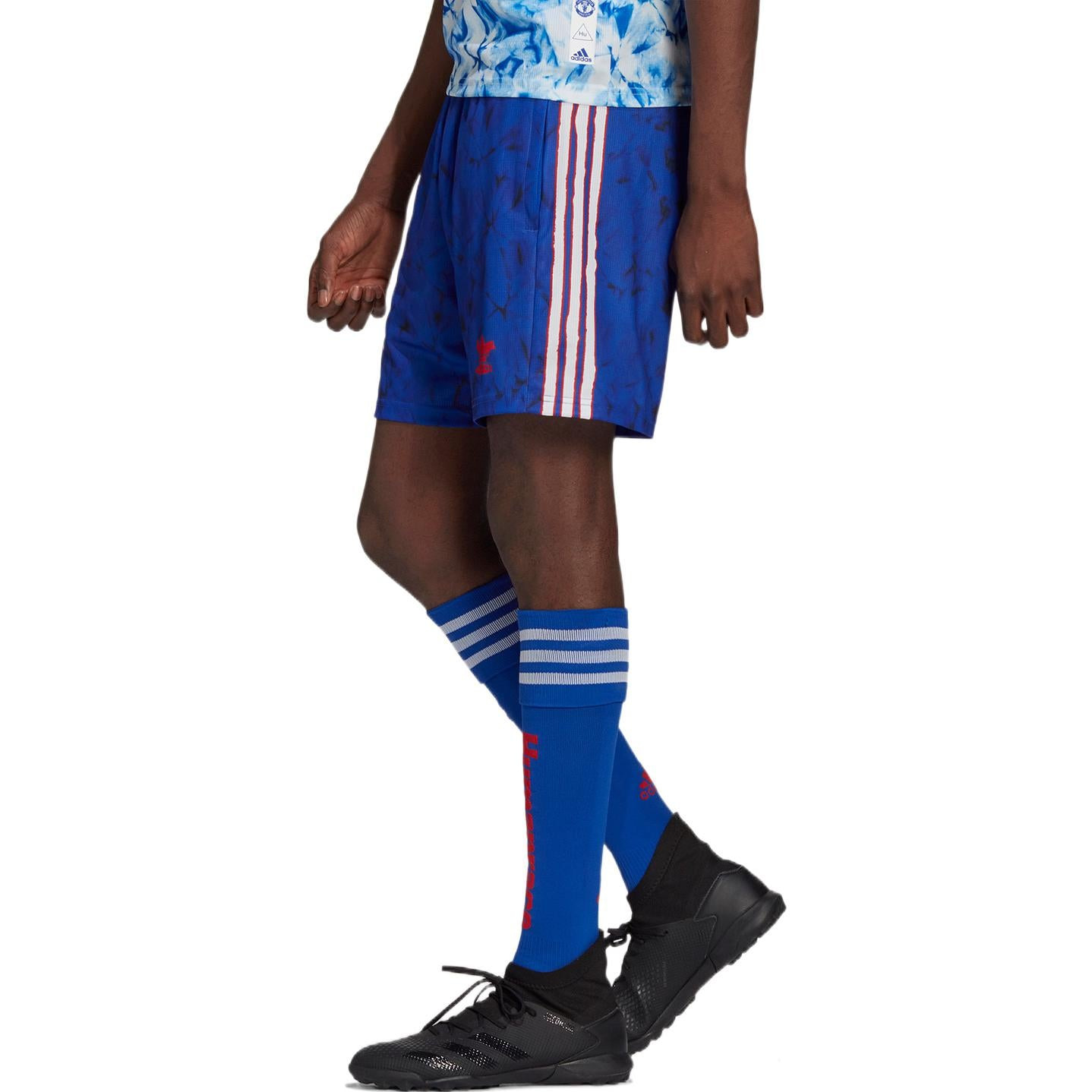 adidas Stripe Full Print Sports Soccer/Football Shorts Blue GJ9085 - 5