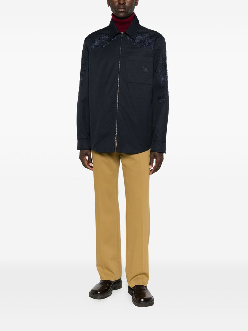 GUCCI floral-embroidered zip-up jacket outlook