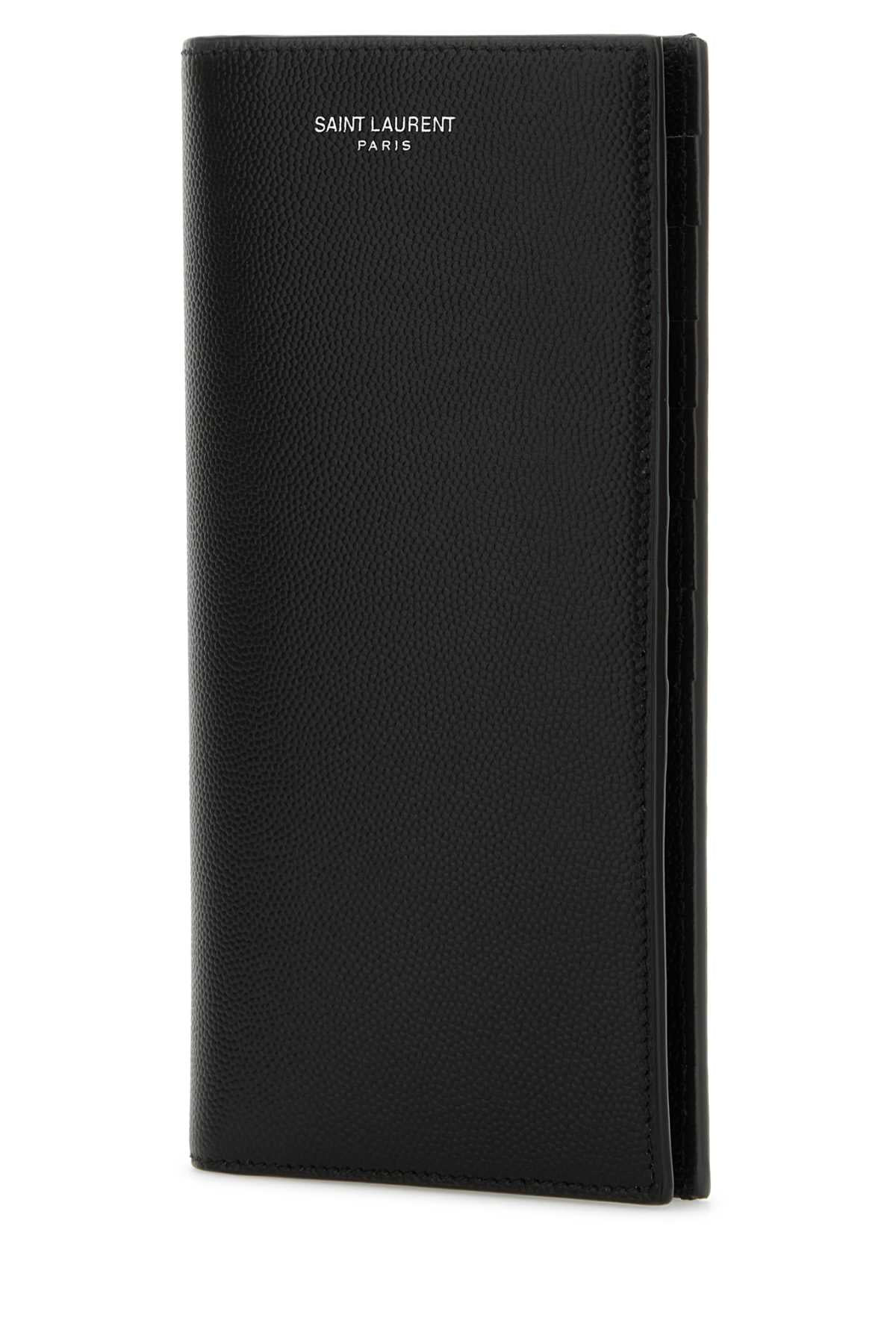 Saint Laurent Men Black Leather Wallet - 2