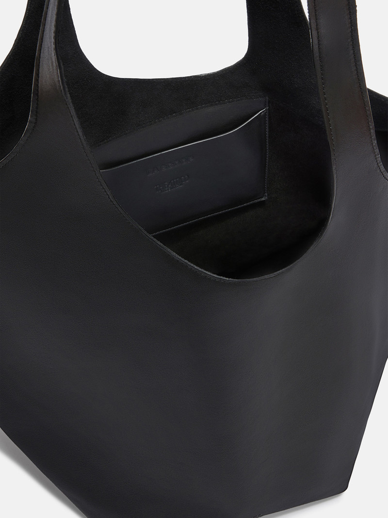 THE ATTICO ''LA SCOOP LARGE'' BLACK SHOULDER BAG outlook