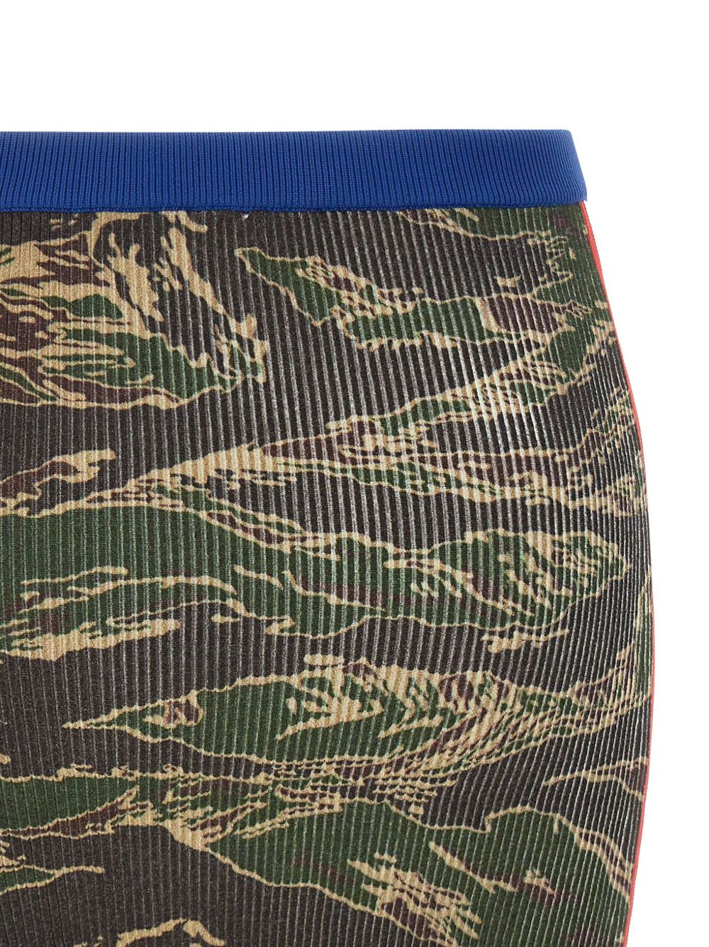 camouflage rib-knit skirt - 4