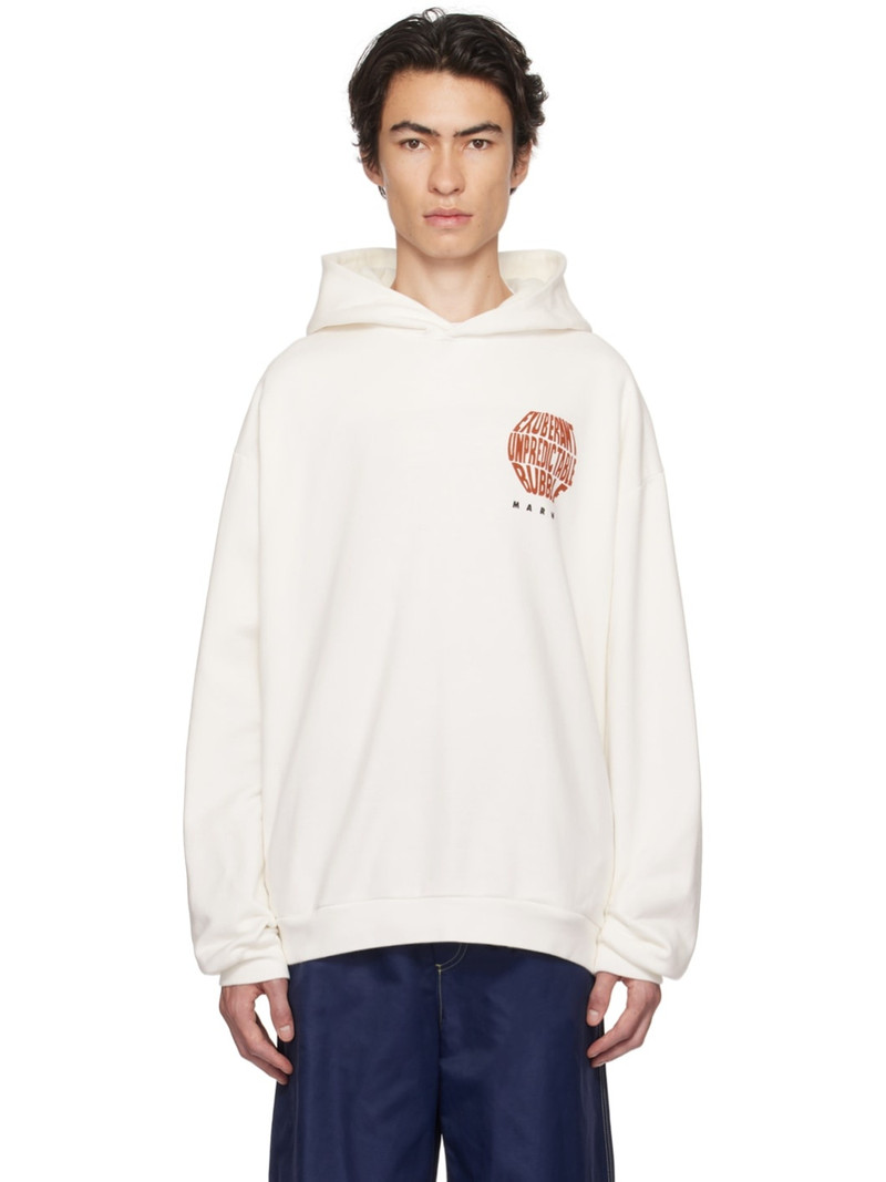 White Graphic Hoodie - 1