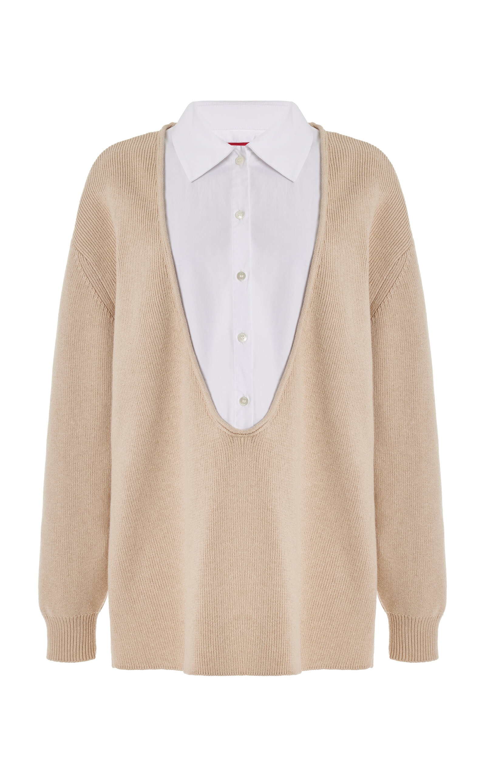 Pietro Oversized Cotton-Cashmere Shirt Sweater neutral - 1