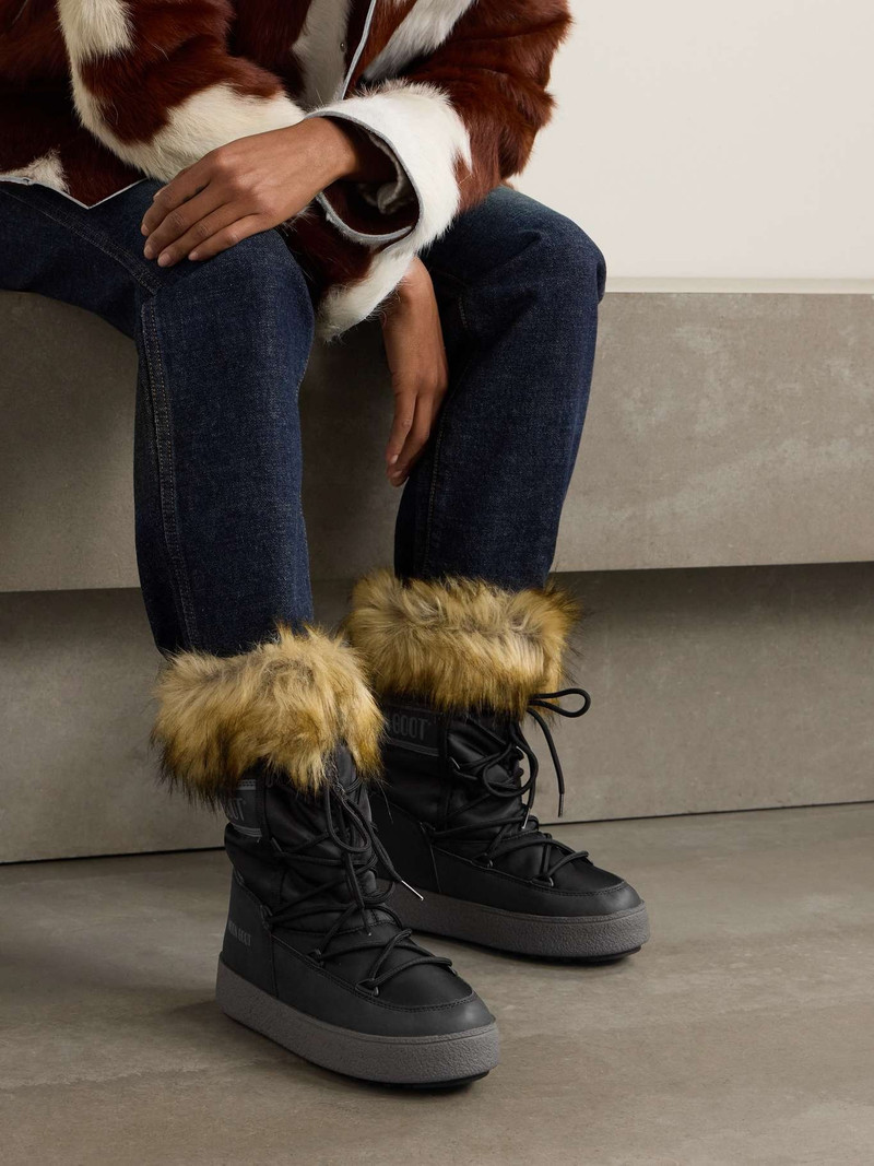 MOON BOOT LTrack Monaco faux fur-trimmed shell and faux leather snow boots outlook
