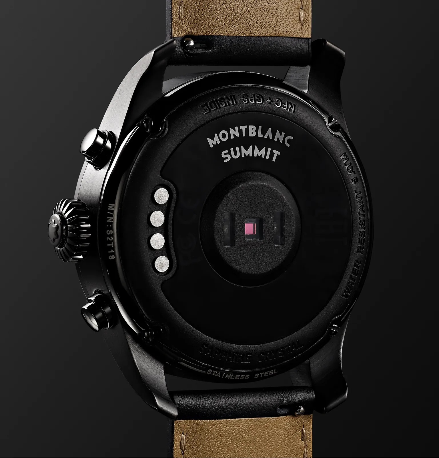 Summit 2 42mm Steel and Leather Smart Watch, Ref. No. 119438 - 5