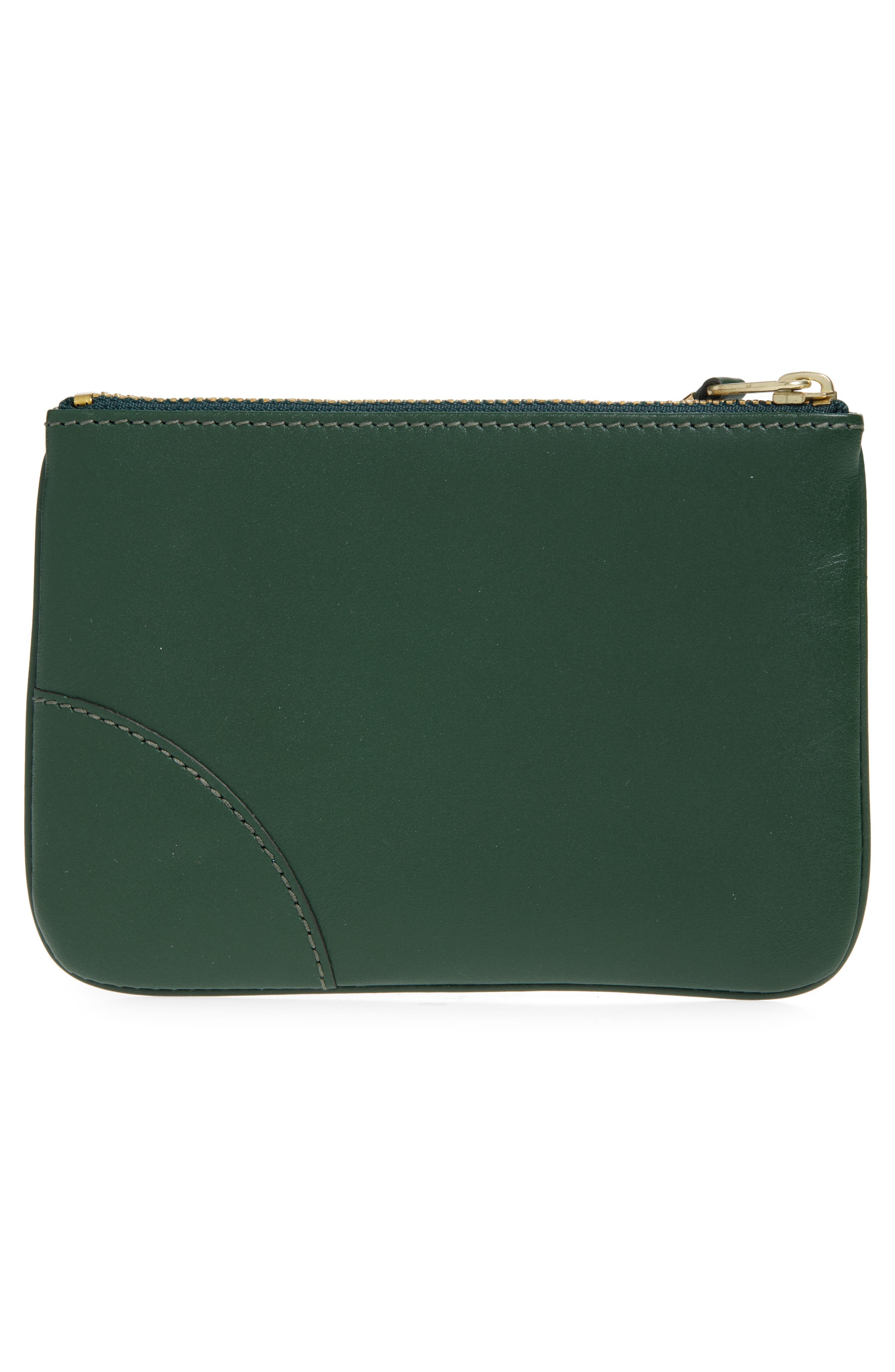 Comme des Garçons Wallets Small Classic Leather Zip-Up Pouch in Bottle Green at Nordstrom - 4