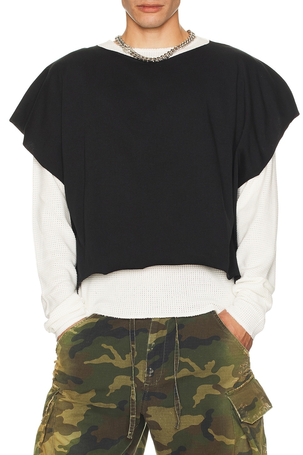 Double Layer Distressed Tee - 3