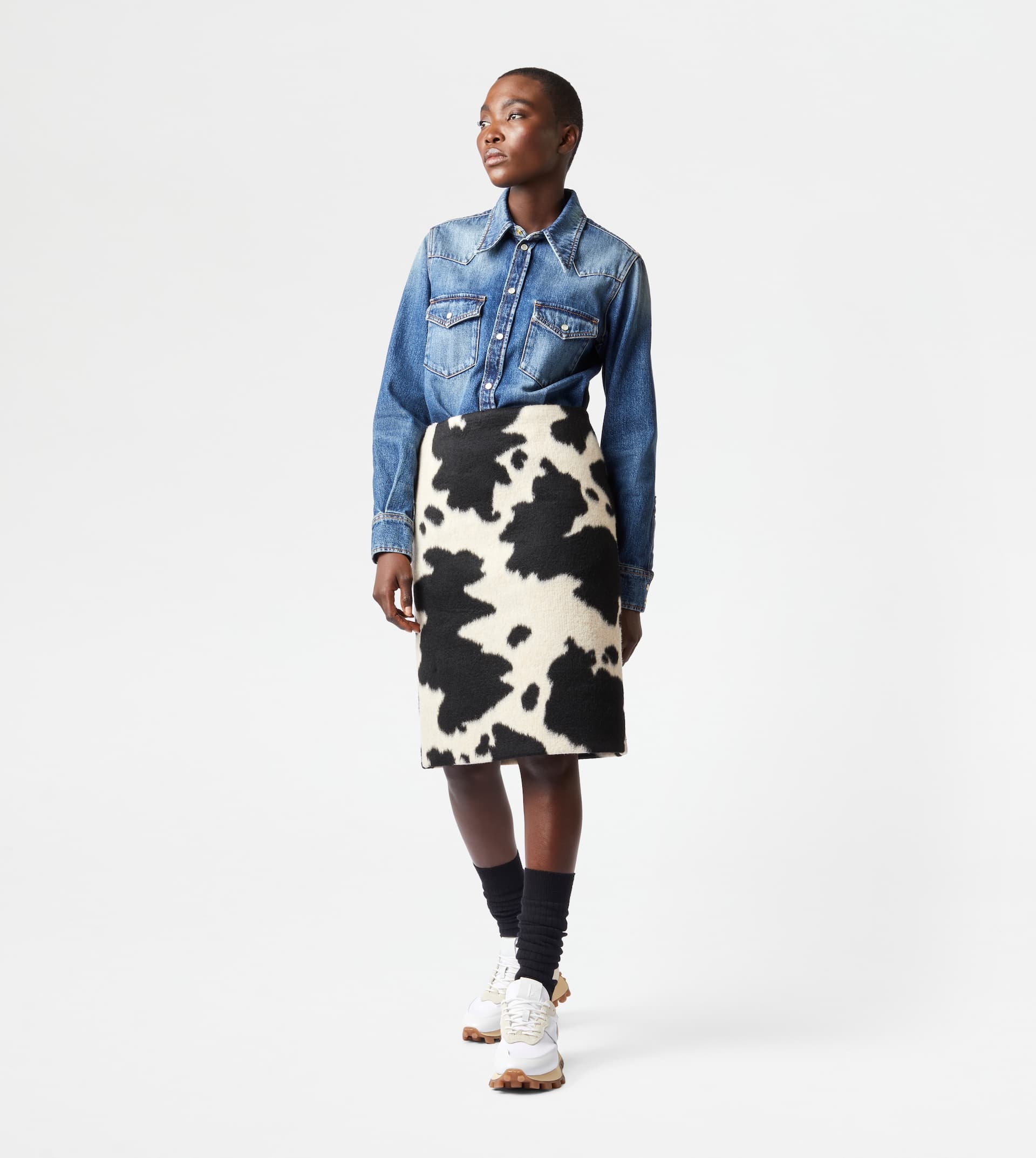 TOD'S SKIRT - BLACK, GREY - 2