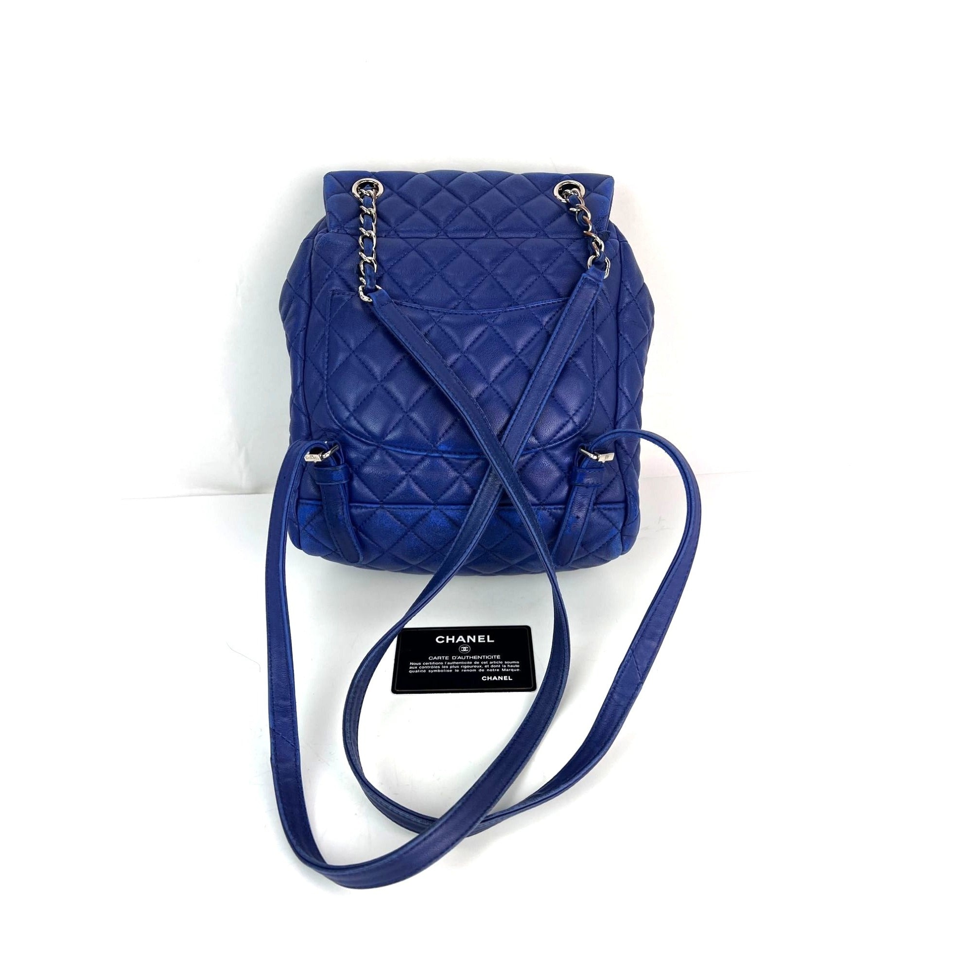 Chanel Lambskin Quilted Small Urban Spirit Blue Backpack - 2