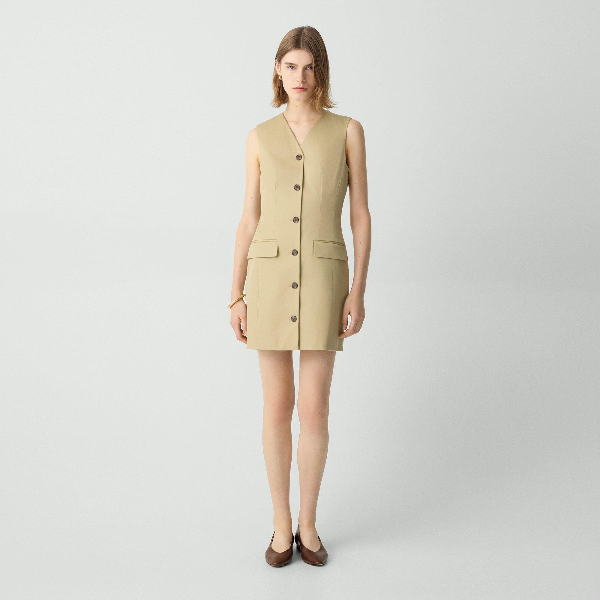 Sleeveless Blazer Dress in Cotton Chino - 2