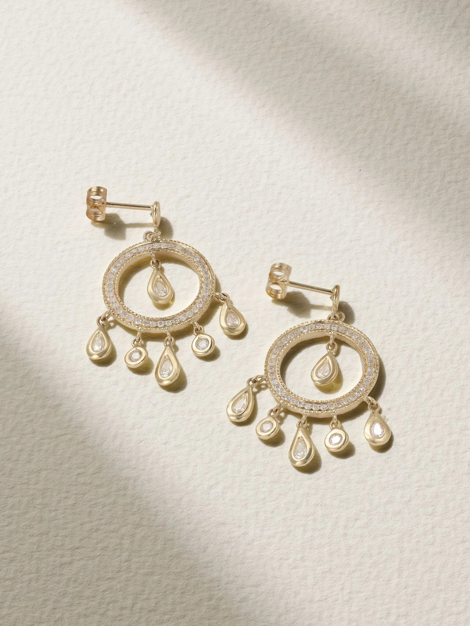 Dream Catcher 14-karat gold diamond earrings Gold - 1