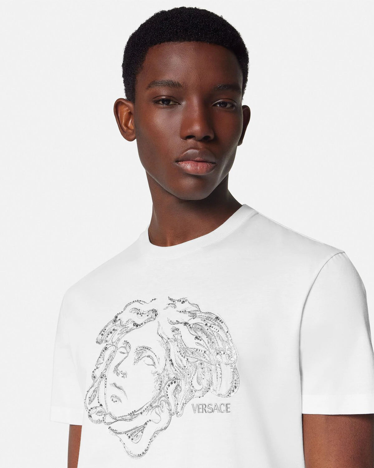 Crystal Embroidered Medusa Study T-Shirt - 3