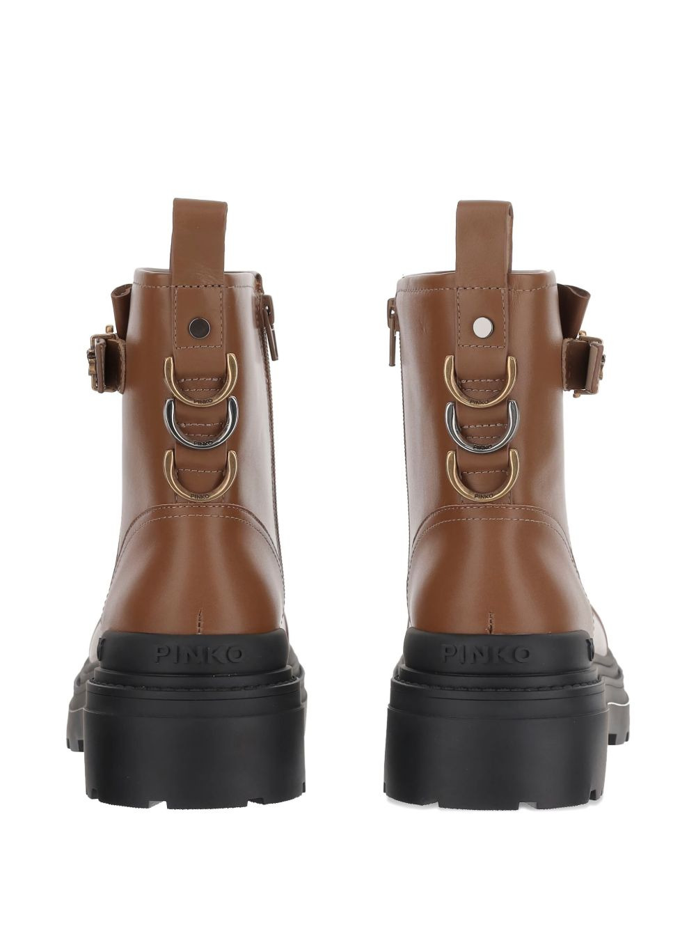 buckle-detail logo-plaque ankle boots - 3