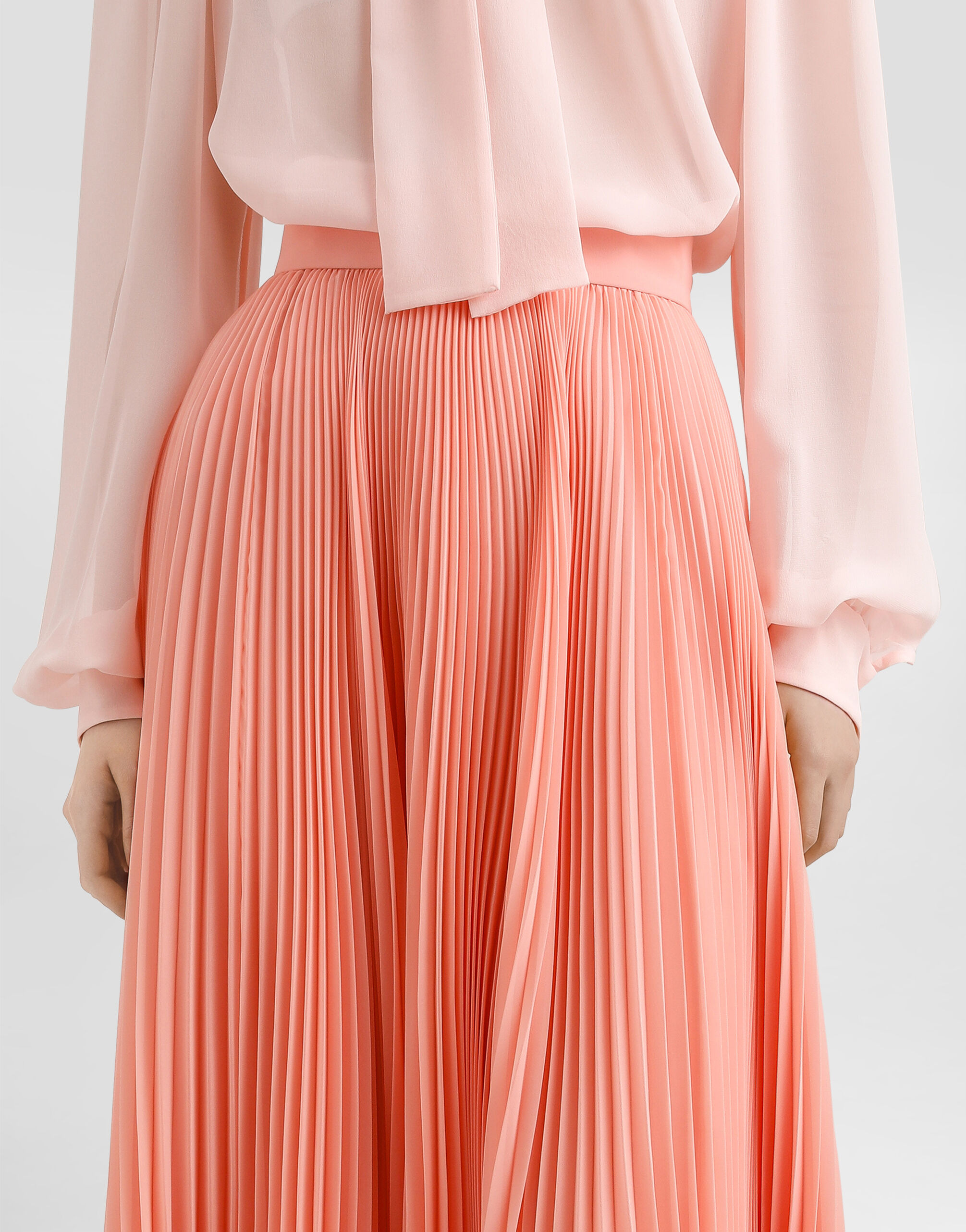 Long pleated chiffon skirt - 4