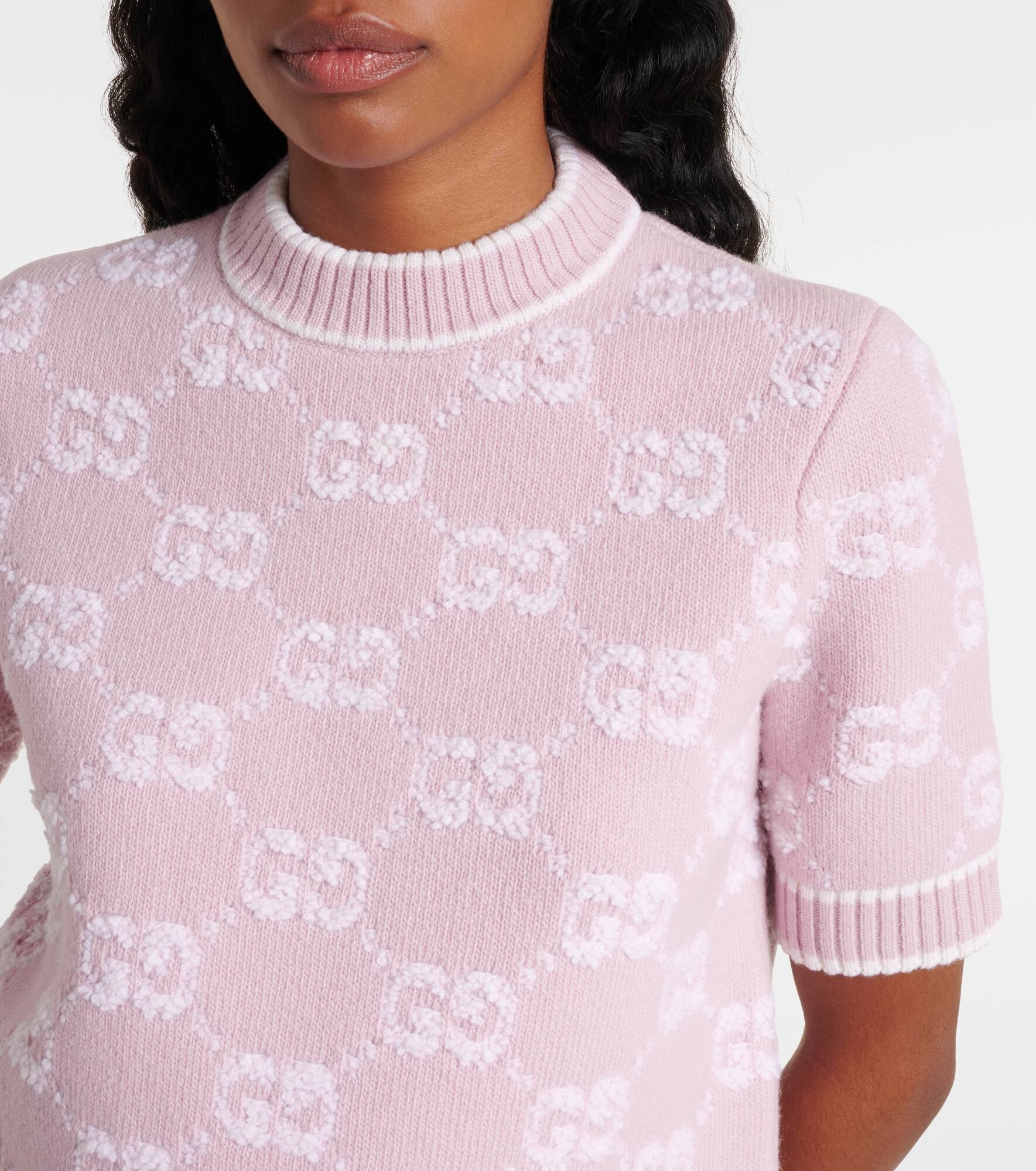 GG wool bouclé jacquard top - 4