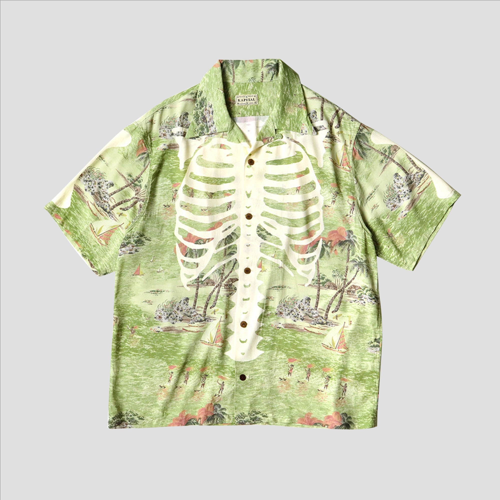 RAYON BONE HAWAIIAN SHIRTS - 1