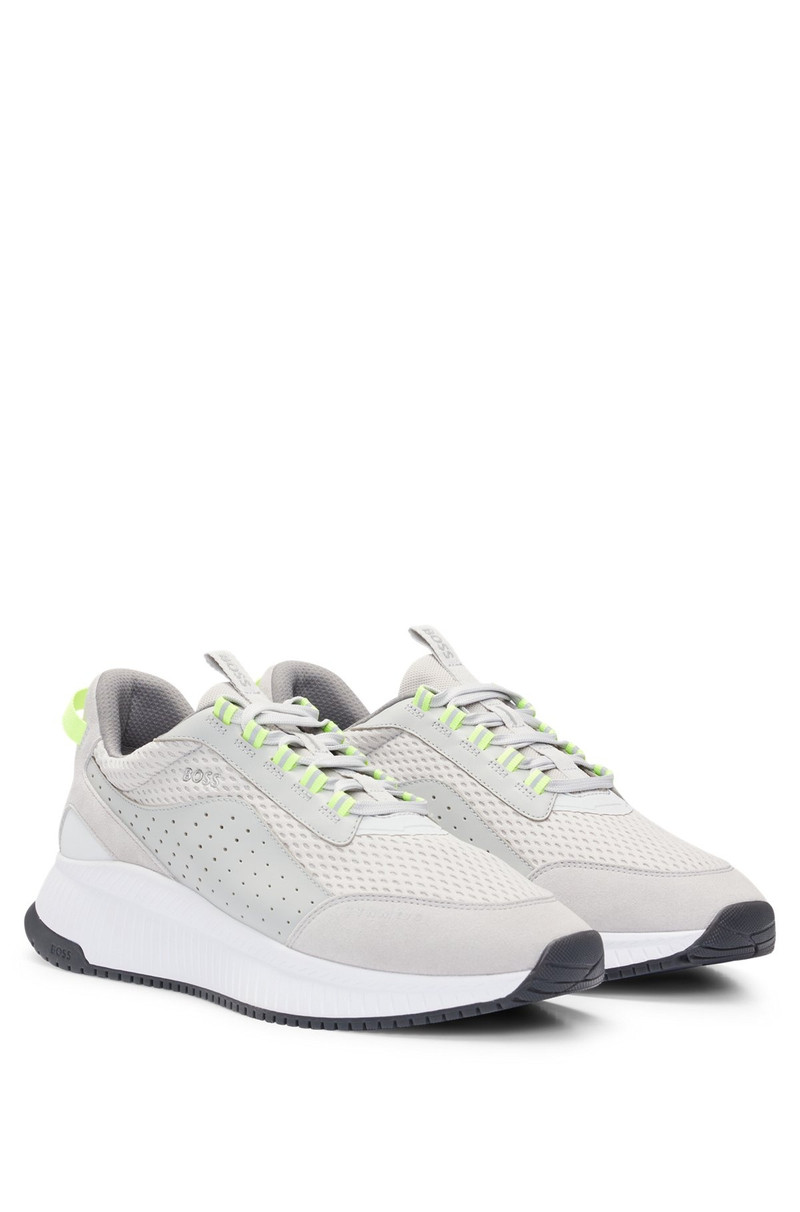 TTNM EVO SUEDE, LEATHER AND MESH TRAINERS WITH RIBBED SOLE 2