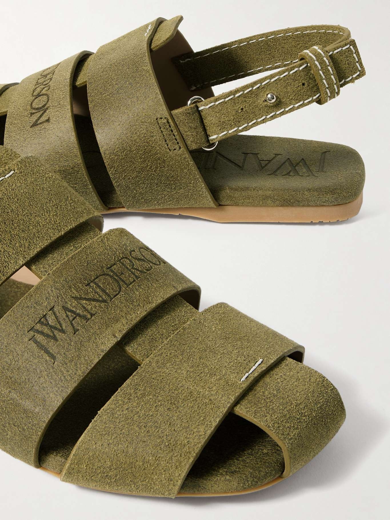 Suede sandals Sage green - 4