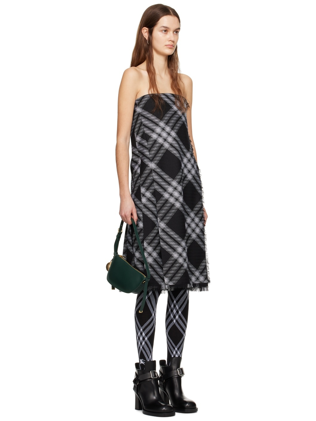 Black & White Check Midi Dress - 2