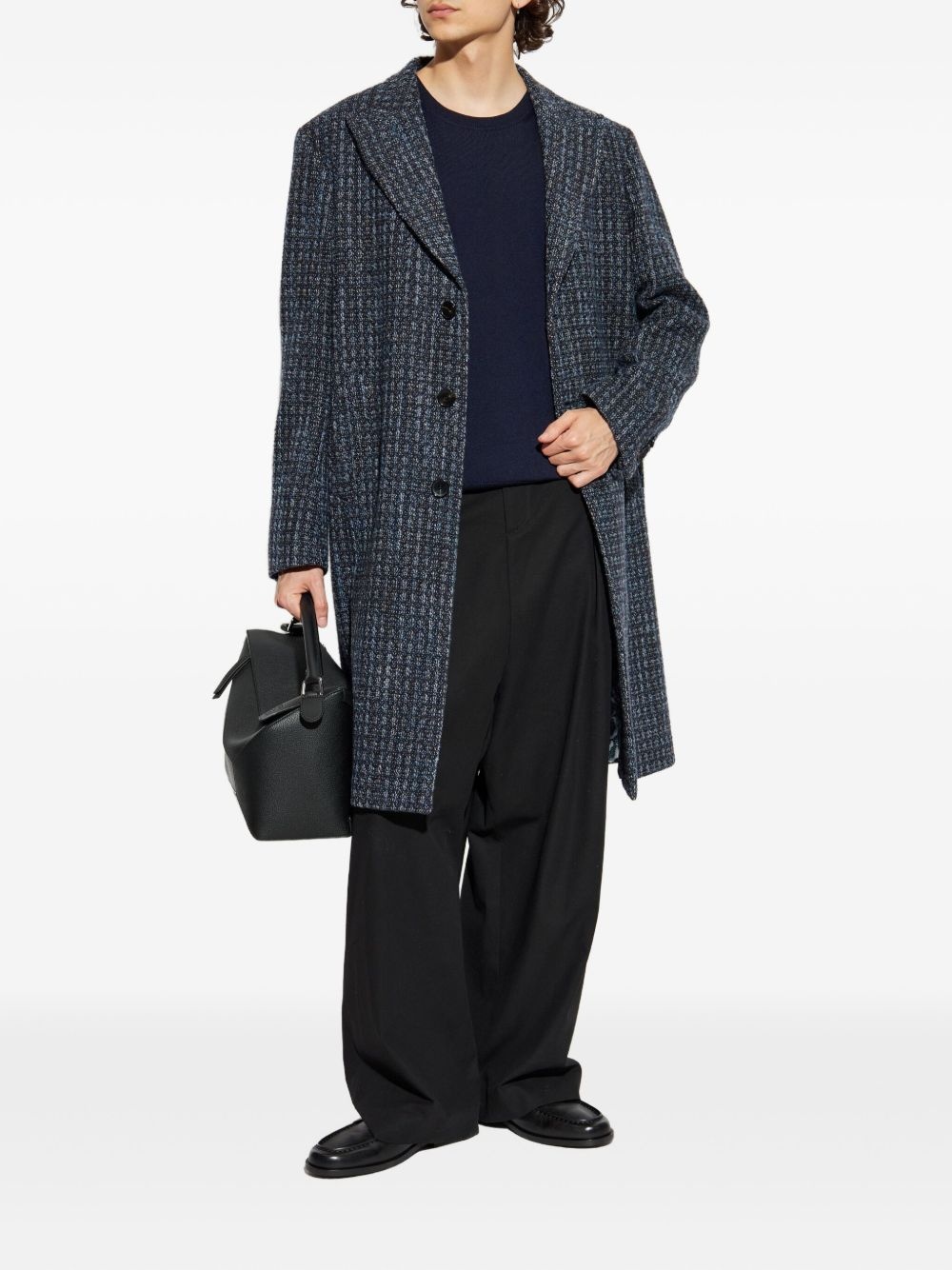 textured wool coat - 2