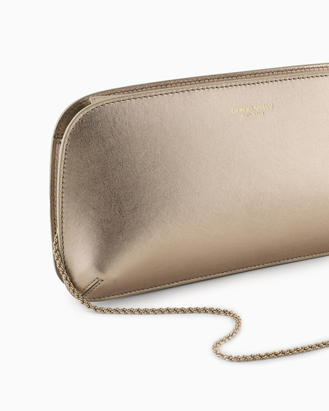 LAMÉ LEATHER LA PRIMA HORIZONTAL CLUTCH BAG - 5