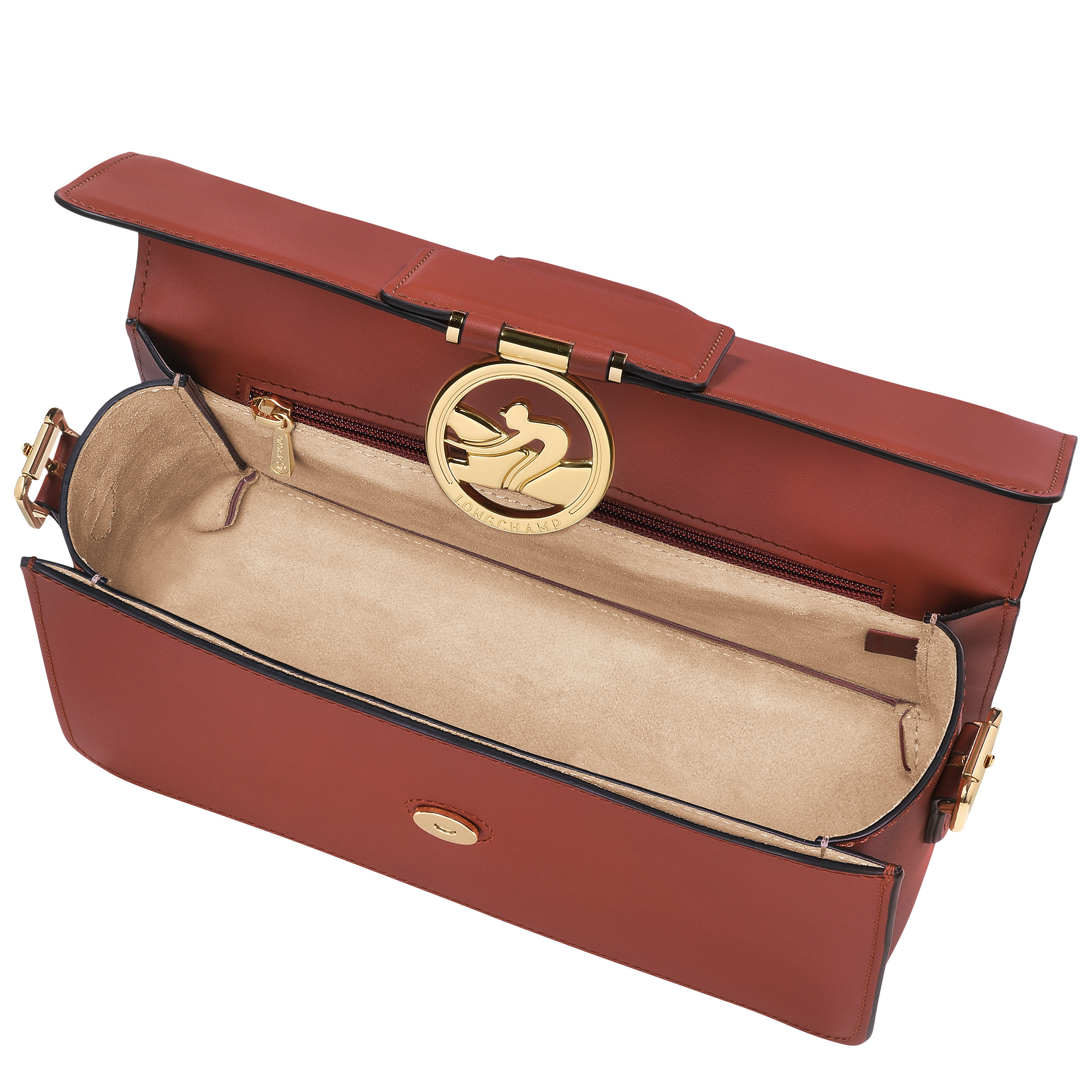 Box-Trot M Crossbody bag Mahogany - Leather - 5