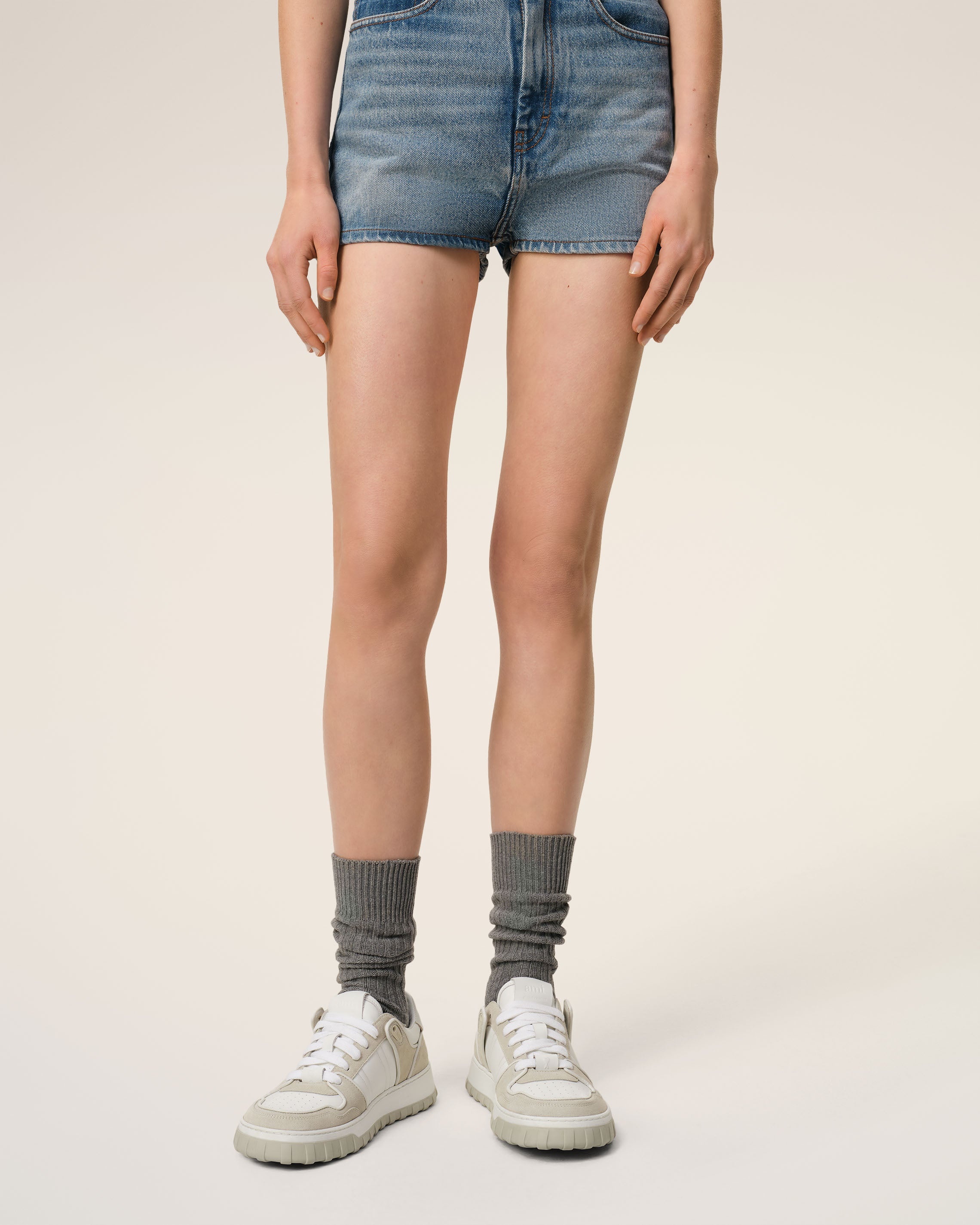 GREY LEATHER LOW TOP WALK SNEAKERS - 2