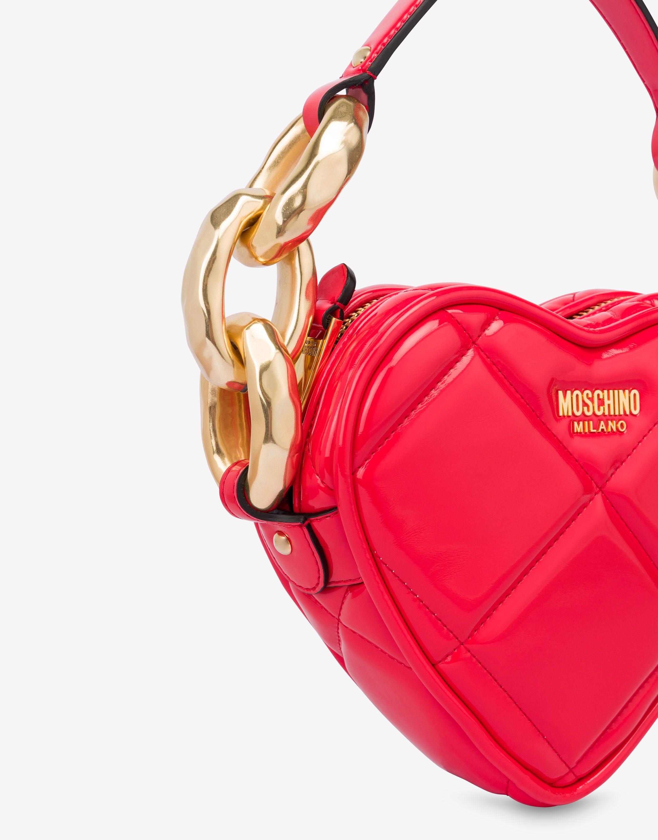 MAXI CHAIN QUILTED HEART BAG - 4