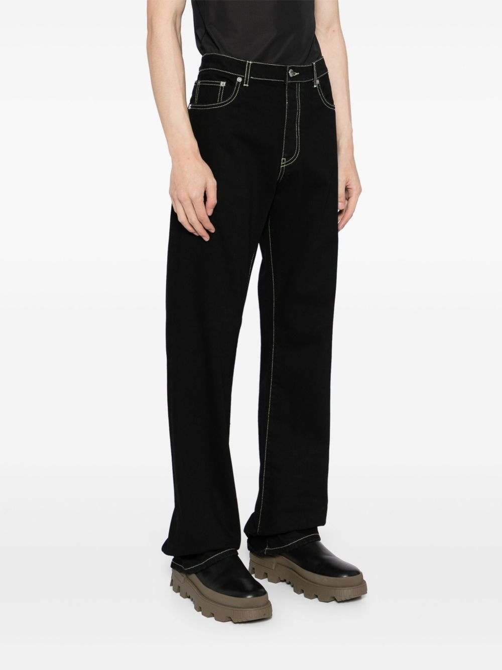 logo-printed straight-leg jeans - 3
