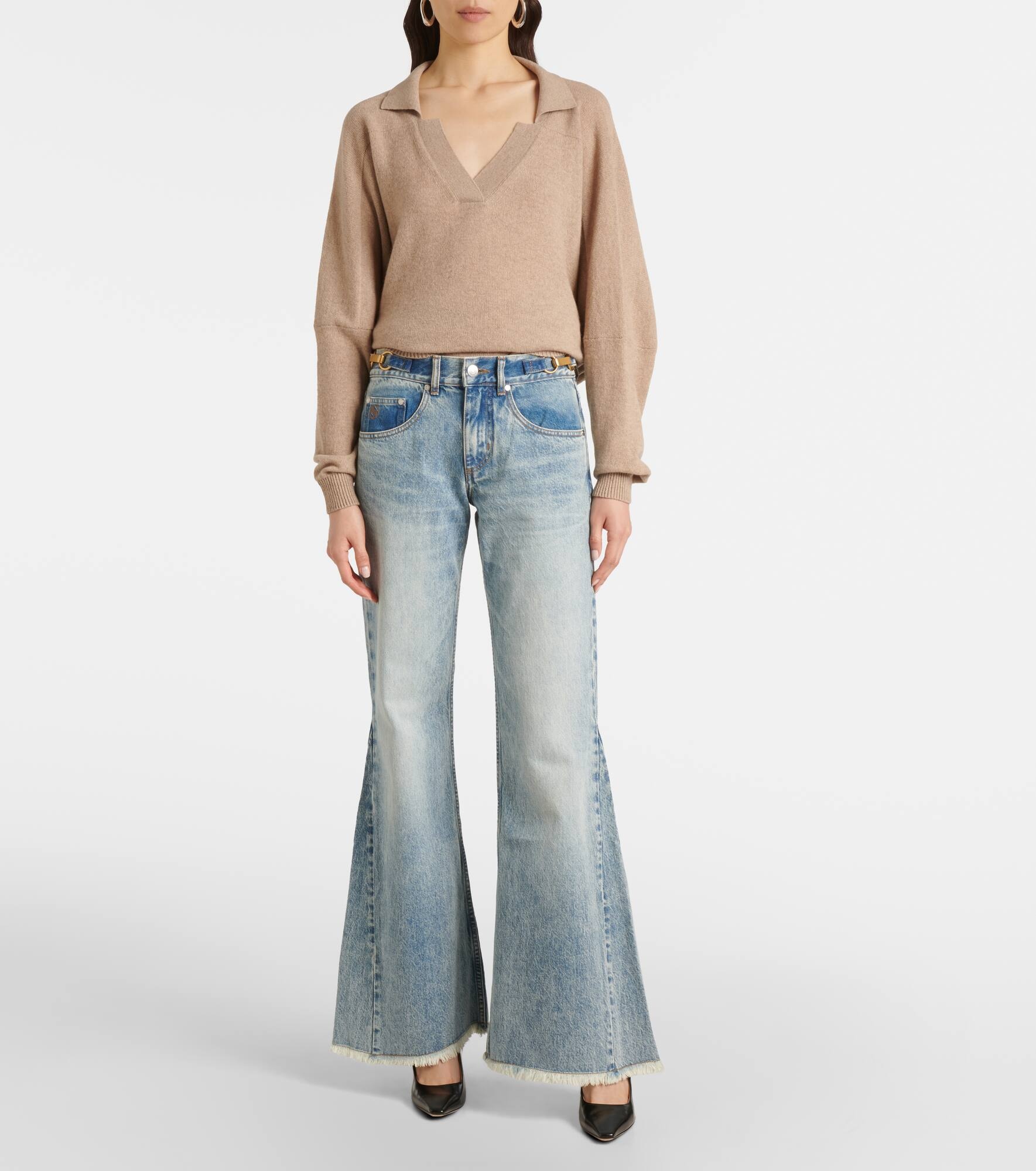 Low-rise wide-leg jeans - 7
