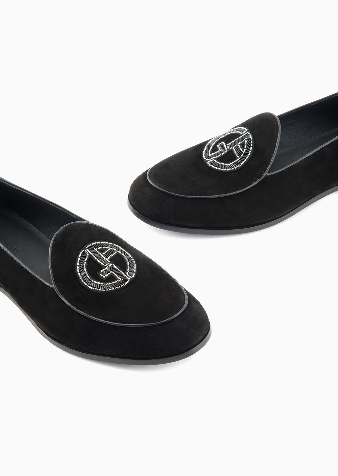 Suede loafers with embroidered logo - 5