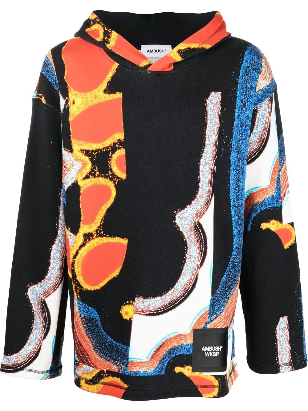 abstract-print hoodie - 1