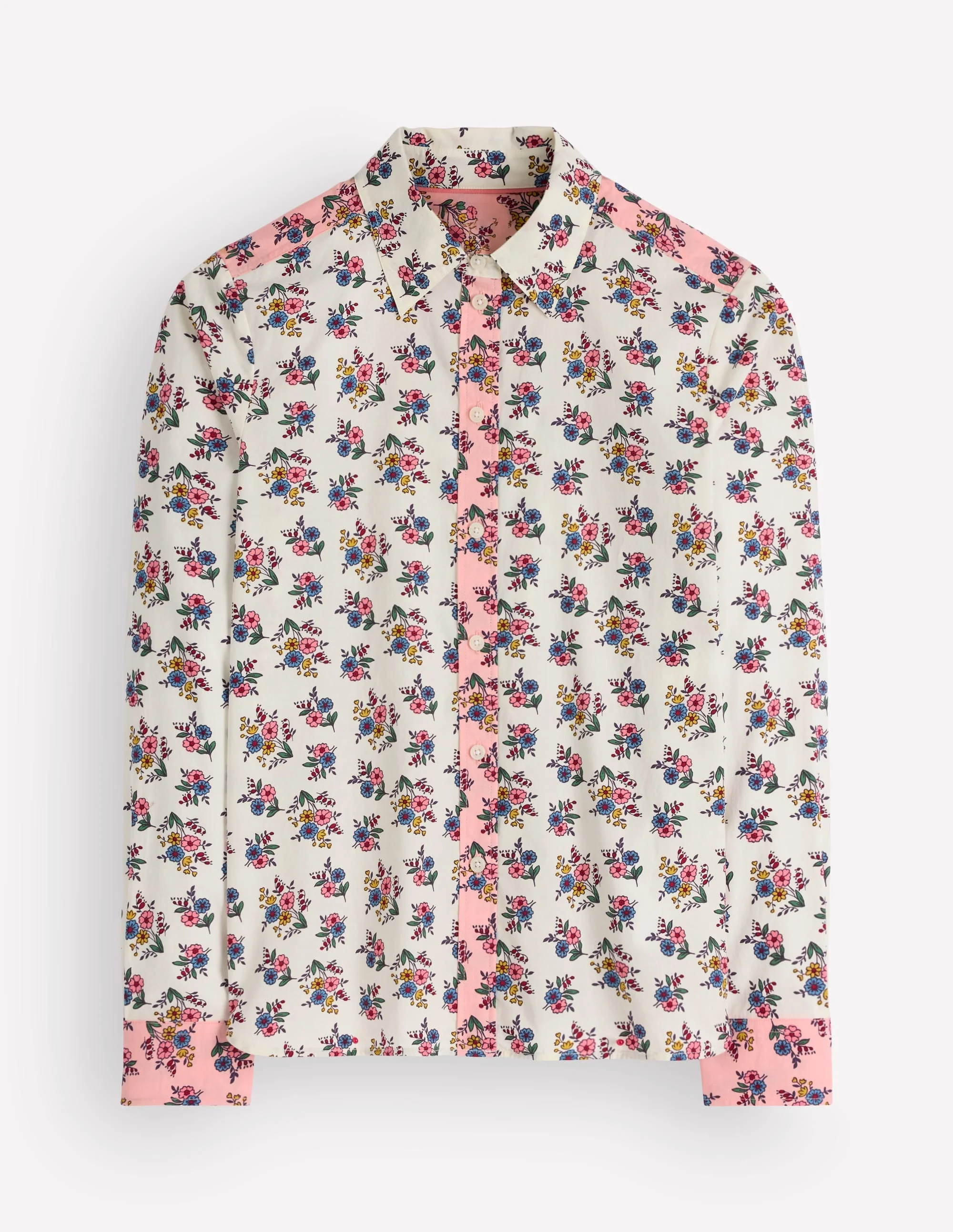 The New Sienna Cotton Shirt-Soft Cream, Delicate Garden - 1
