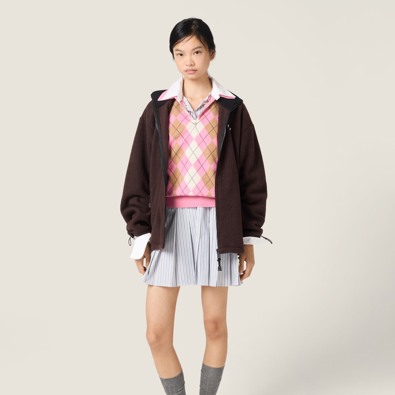 Miu Miu Cotton fleece zipper jacket outlook