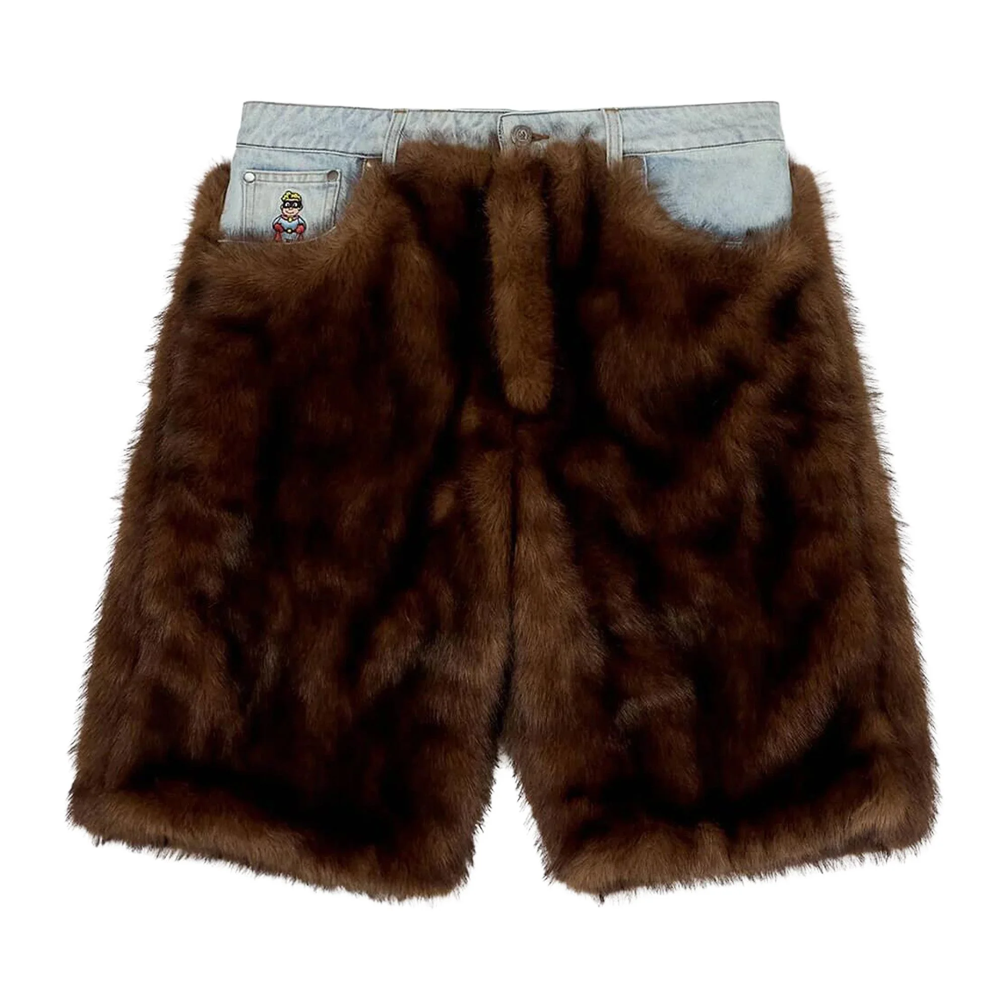 KidSuper Fur Shorts 'Brown' - 1