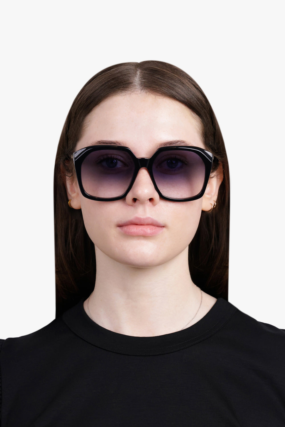 CH02805 57 RECTANGLE SQUARED SUNGLASSES | BLACK - 4