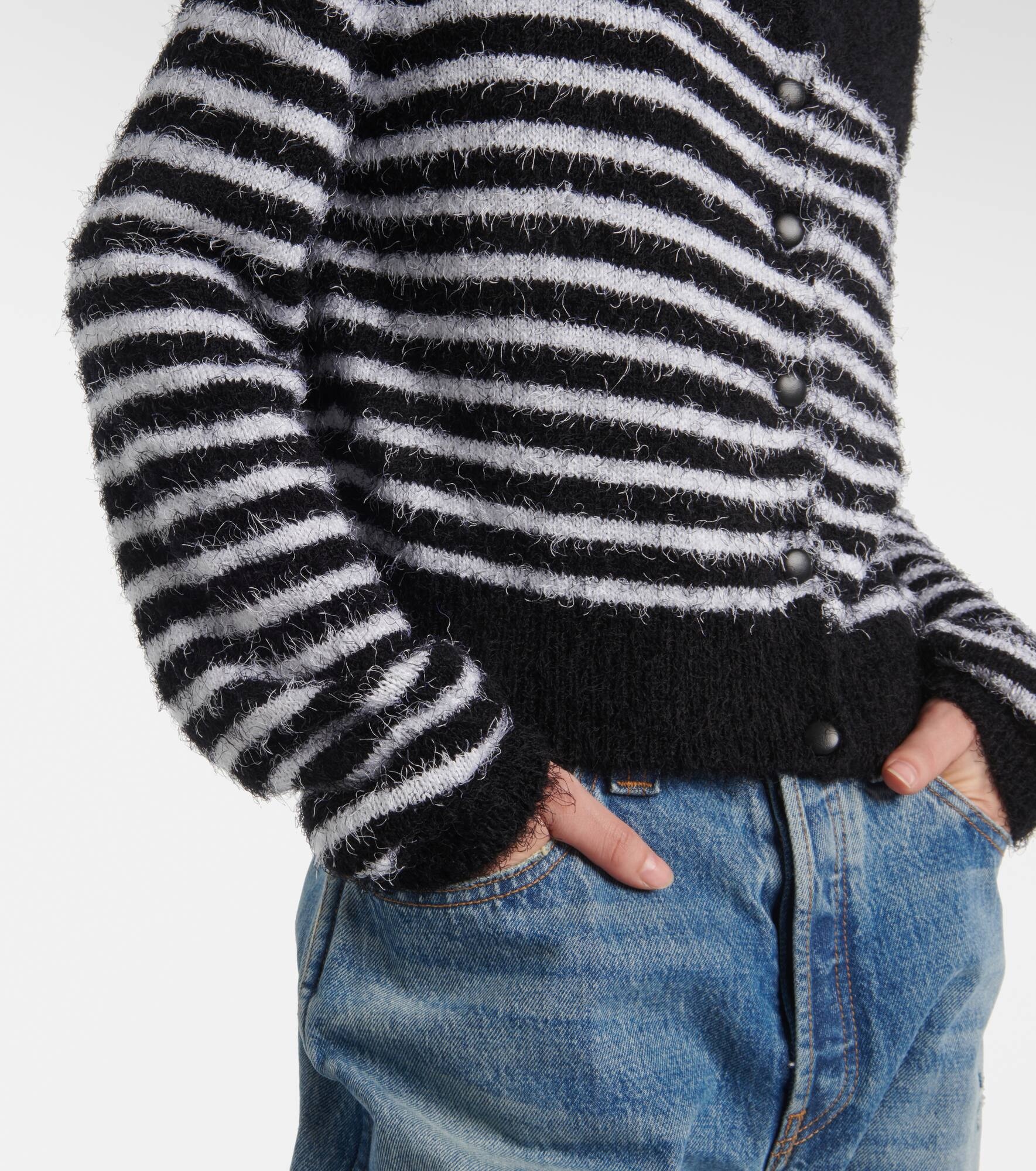 Jules striped silk and cashmere cardigan - 5