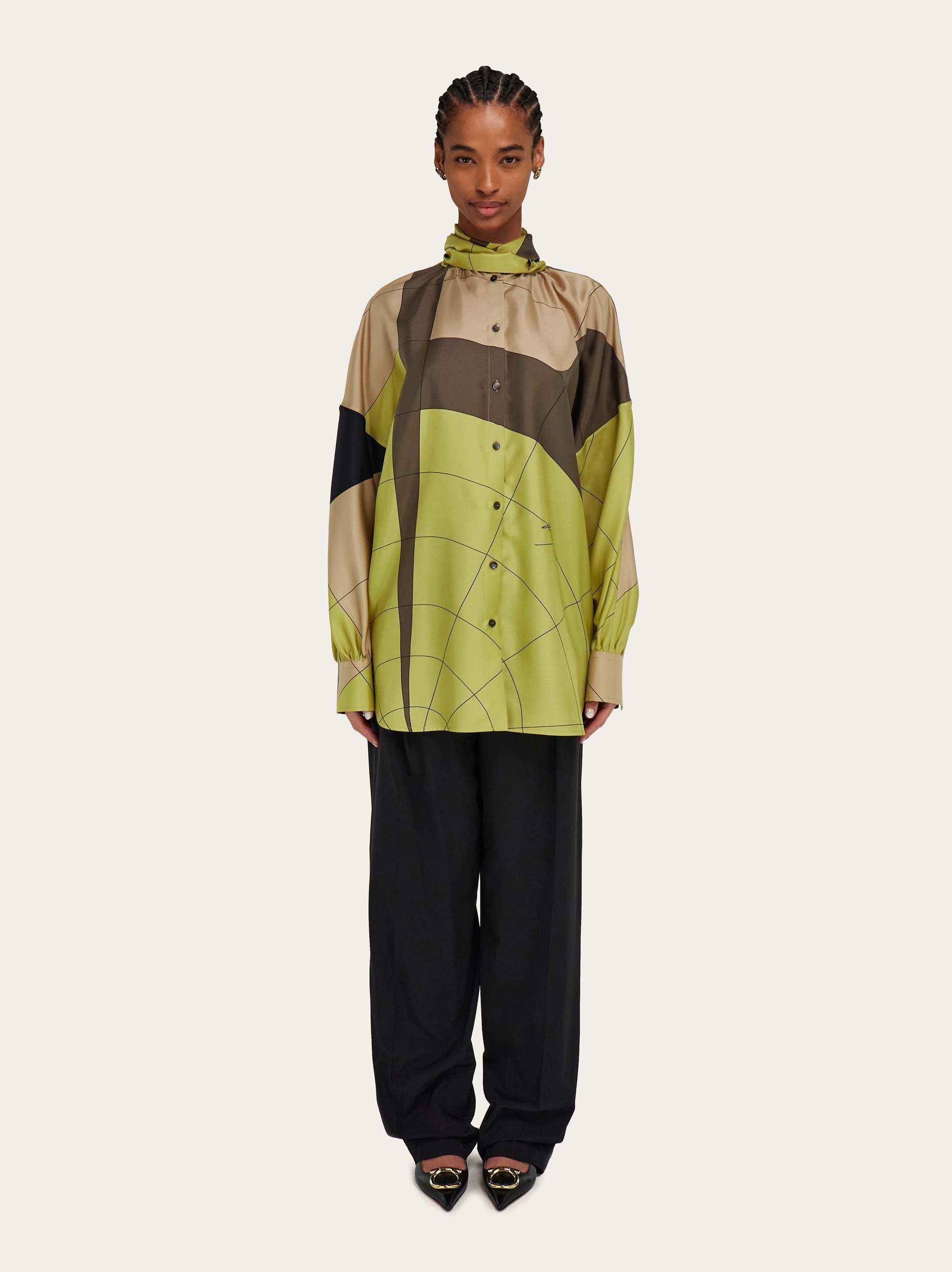 Silk shirt with sash - 6