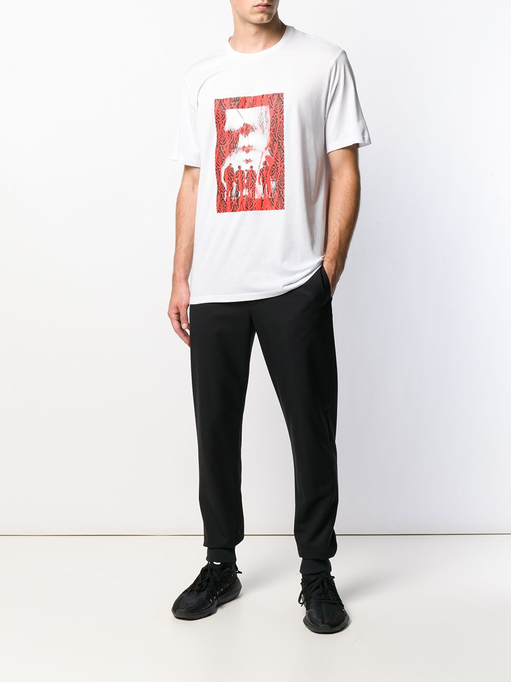 contrast print T-shirt - 2