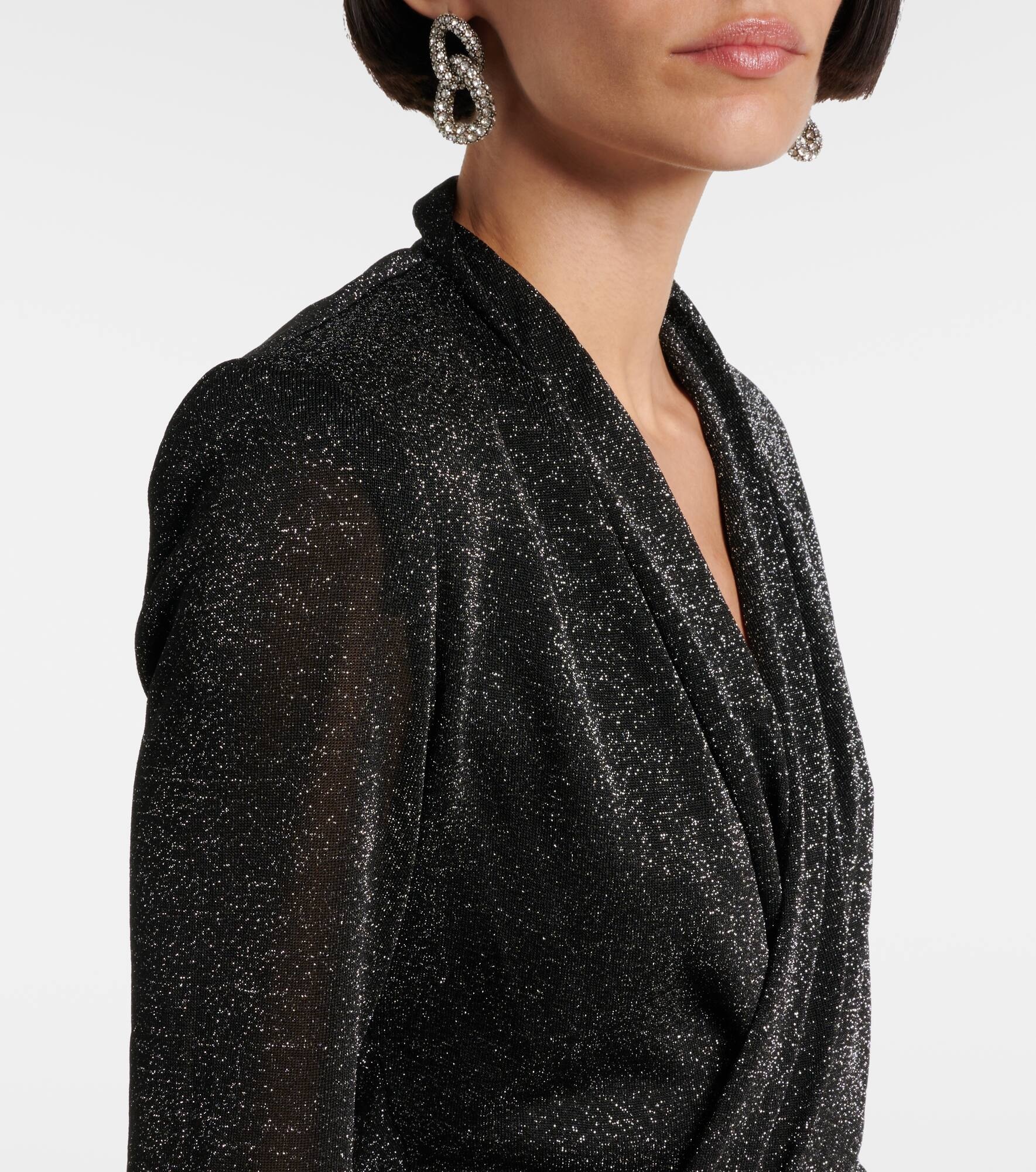 Cleora lamé wrap dress - 4